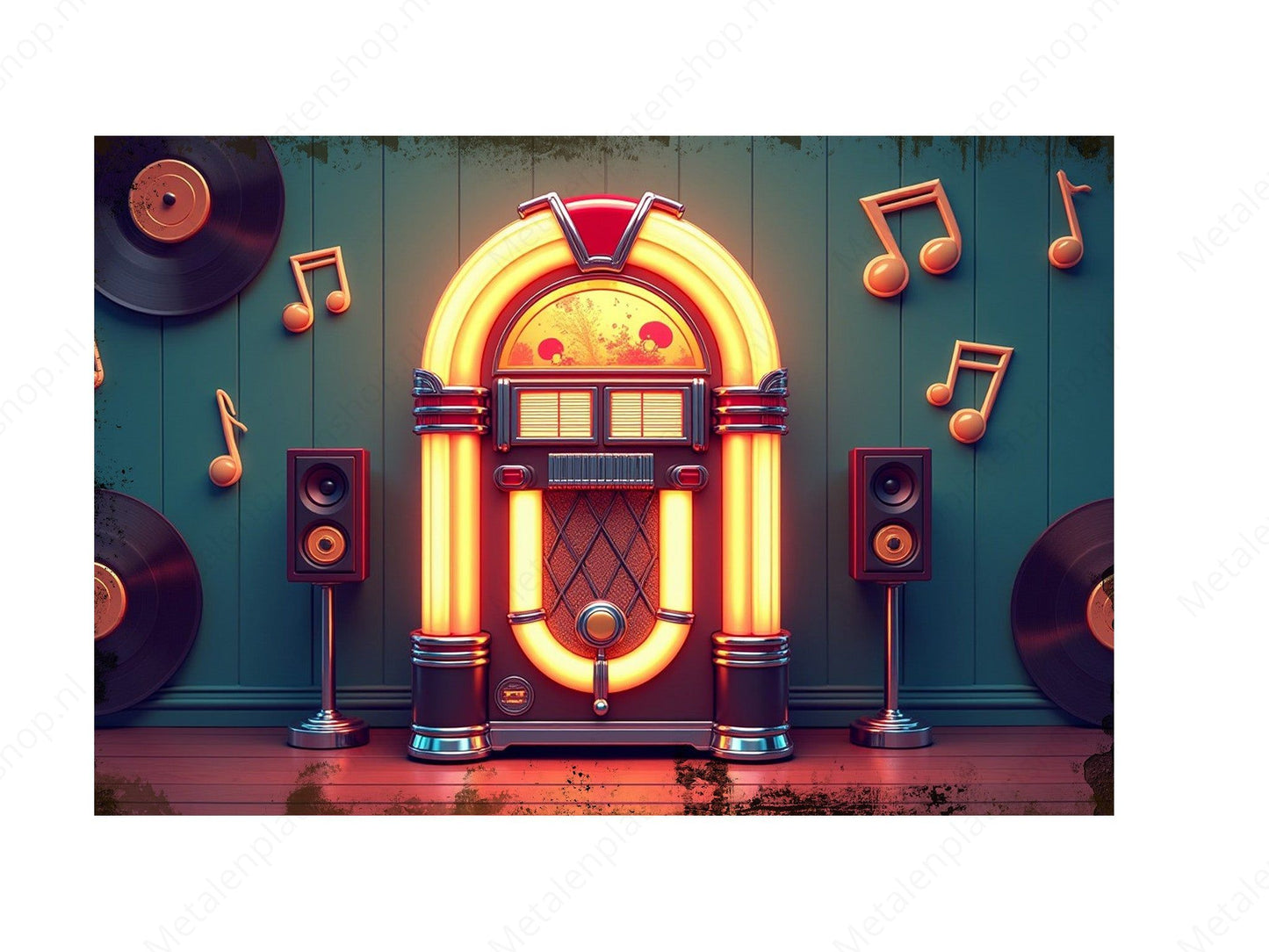 Retro Jukebox - Metal Wall Sign