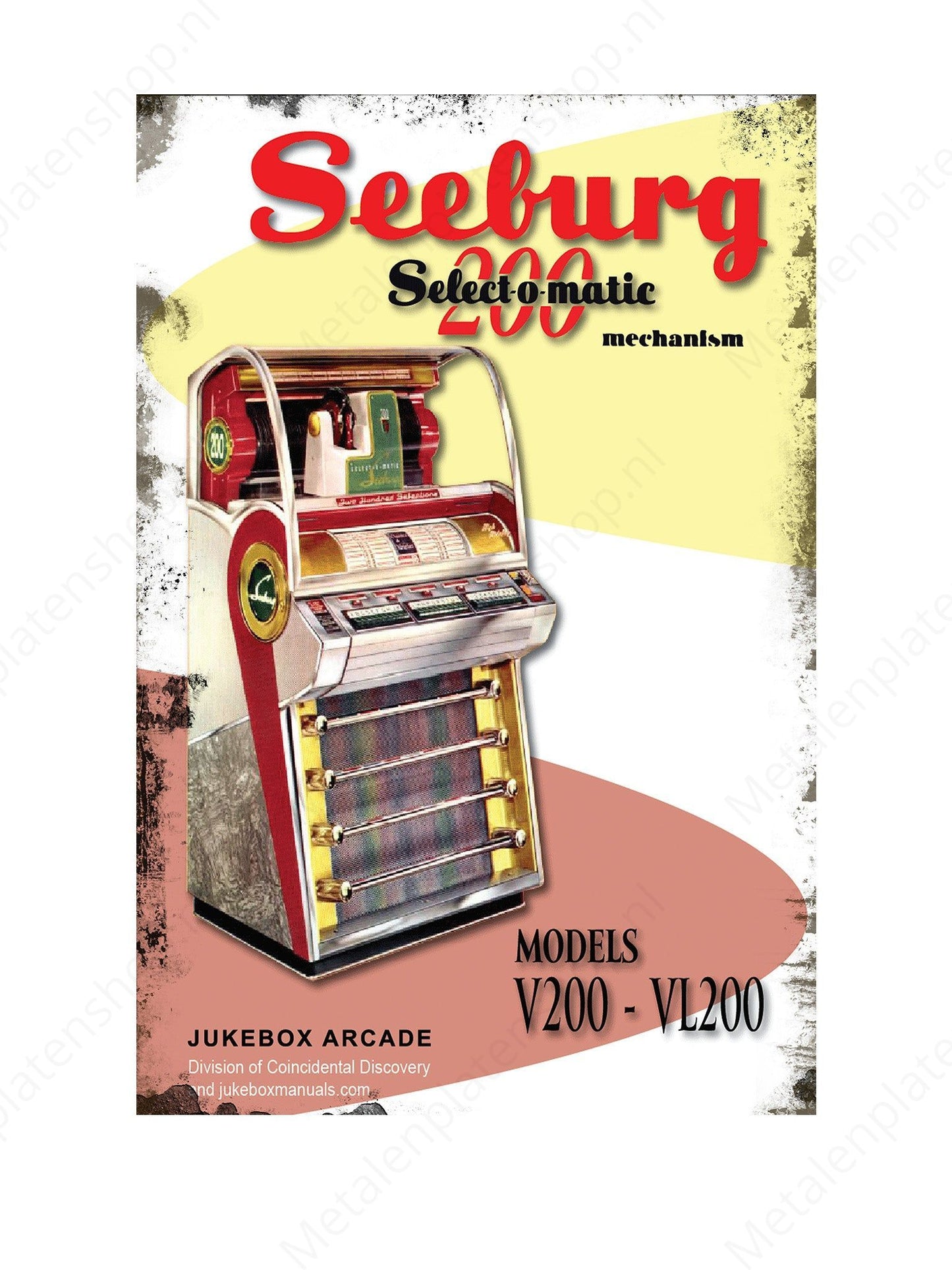 Seeburg 200 select-o-matic - Jukebox - Metal Wall Sign
