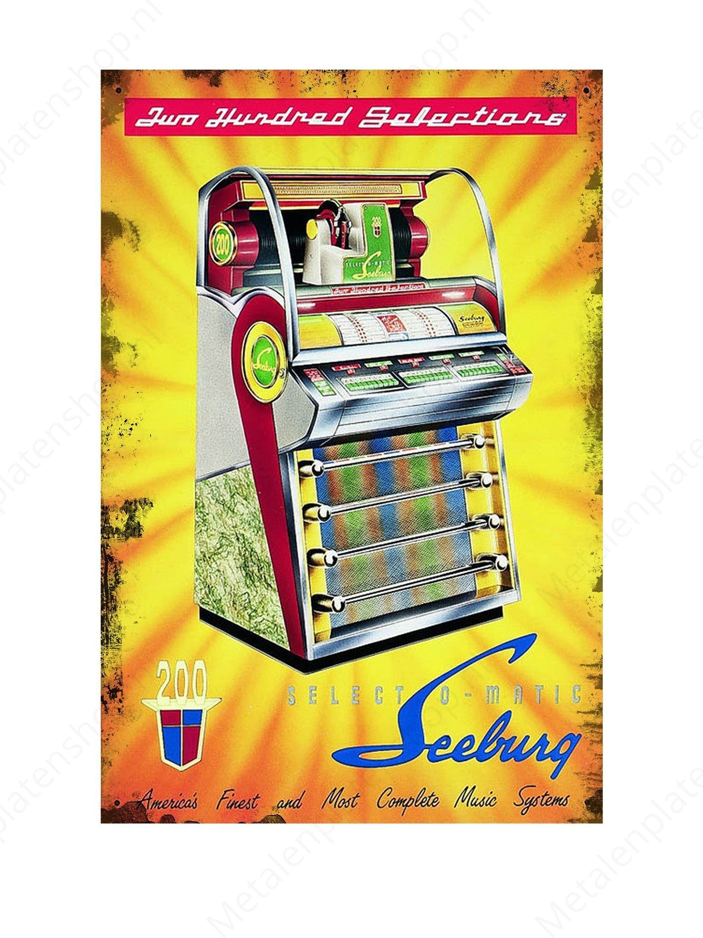Seeburg two hundred selections - Metal Wall Sign