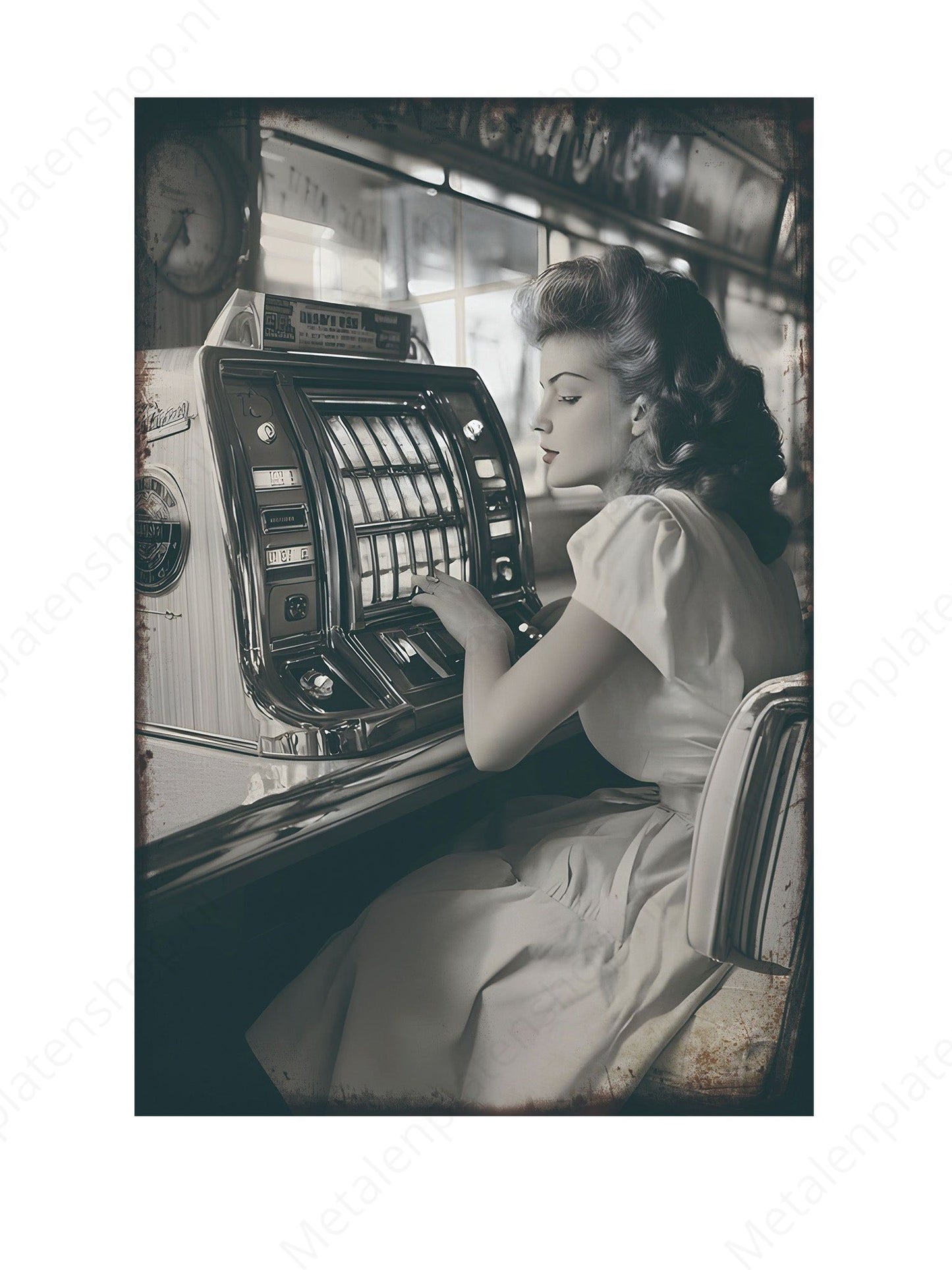 Retro Pin-Up – Jukebox – Metallwandschild