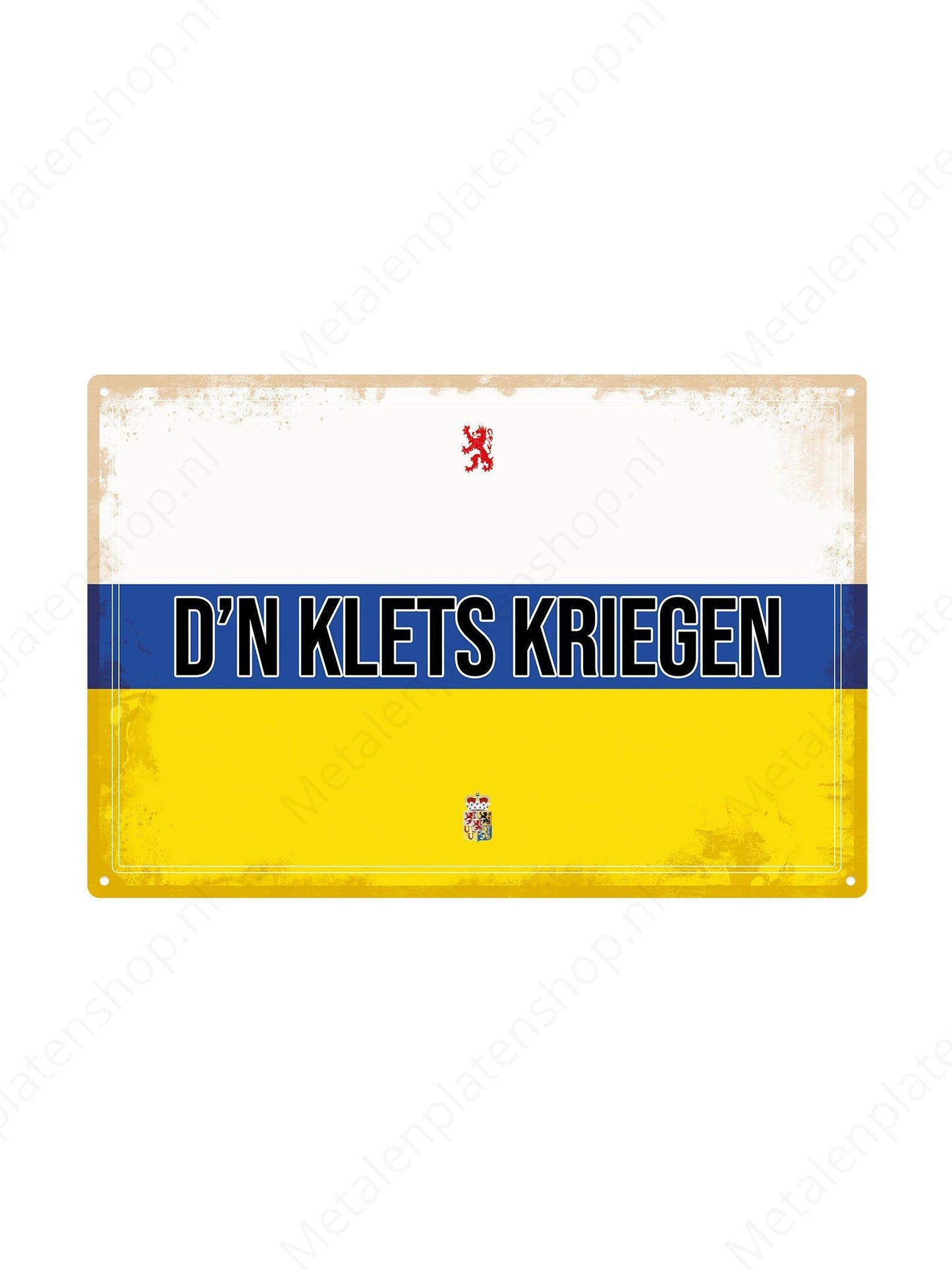 Eine Ohrfeige bekommen - Limburgische Texte - Metallwandschild 