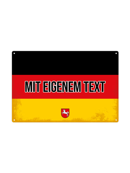 Niedersachsen - Mit eigenem Text - Metallwandschild