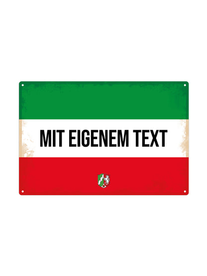 Nordrhein-Westfalen - Mit eigenem Text - Metalen Wandbord