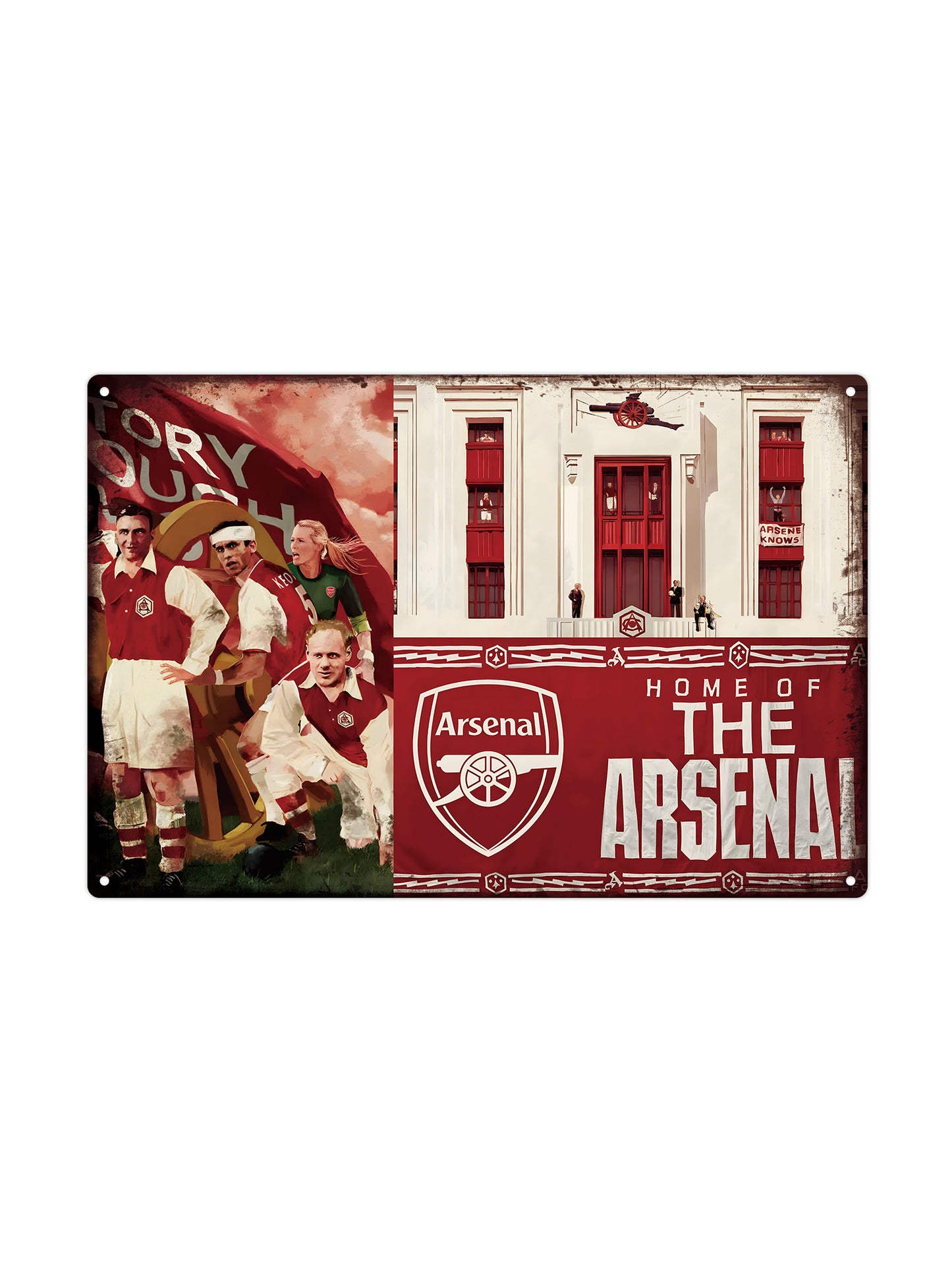 Arsenal – Heimat des Arsenal – Metallwandschild