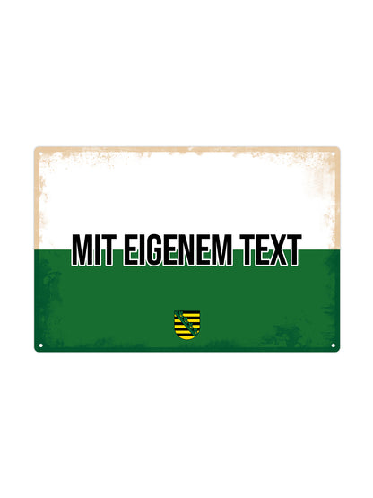 Sachsen - Mit eigenem Text - Metal Wall Sign