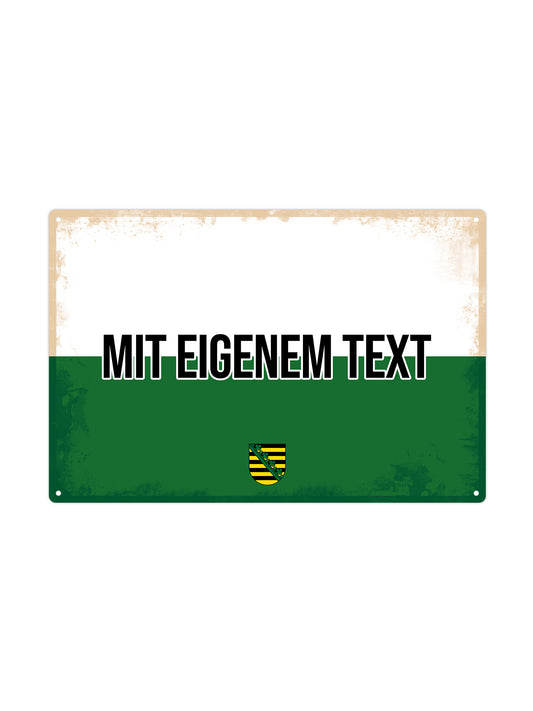 Sachsen - Mit eigenem Text - Metal Wall Sign