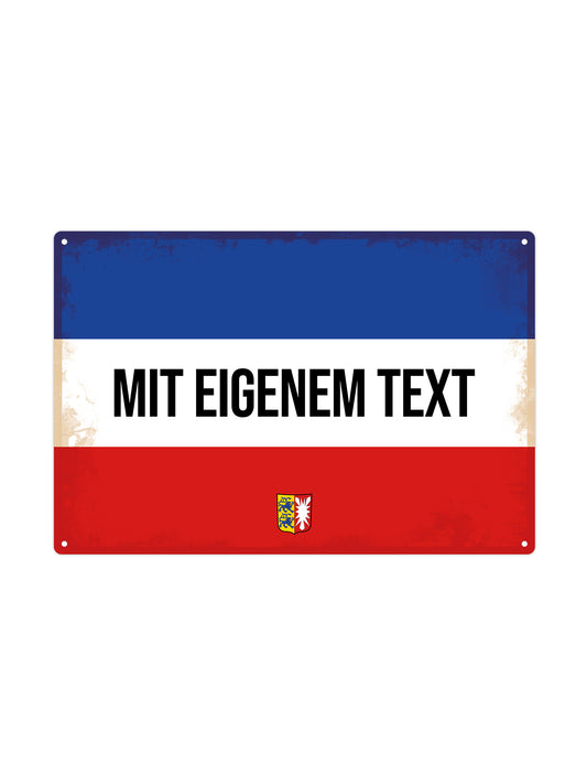 Schleswig-Holstein - With eigenem Text - Metal Wall Sign