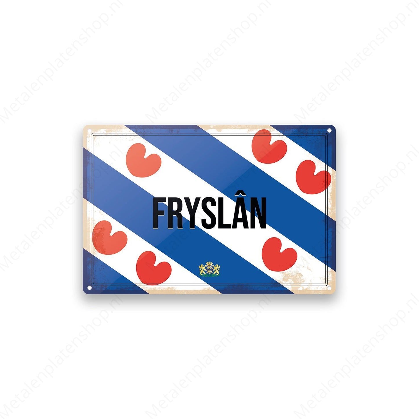 Fryslân - Frieslandse Borden - Metalen Wandbord