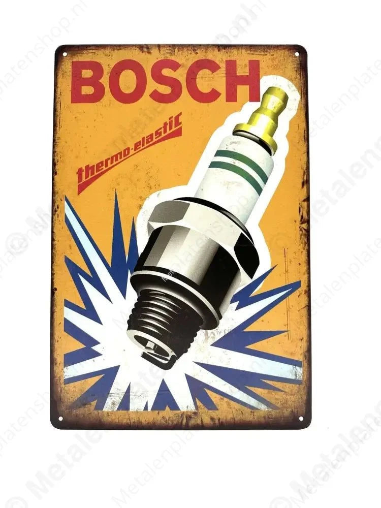 Bougie - Bosch - Thermo-Elastic - Metalen Wandbord Metaalbord