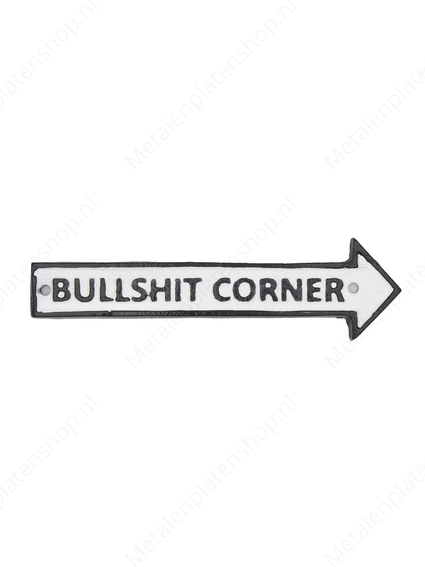 Bullshit Corner - Cast Iron Sign - 19x5cm 