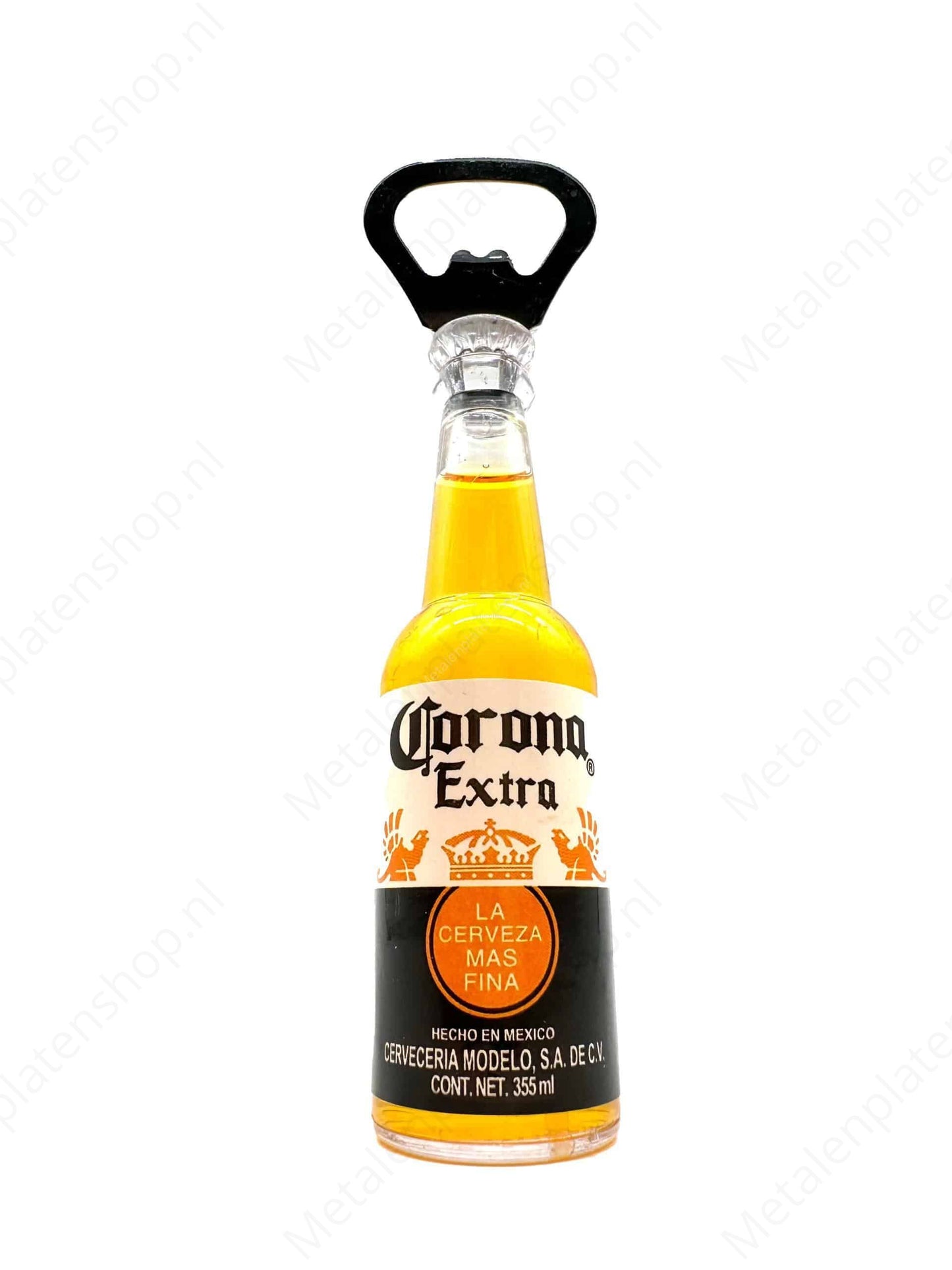 Bier of fles opener met magneet - Corona - 14cm - Metalen Wandbord