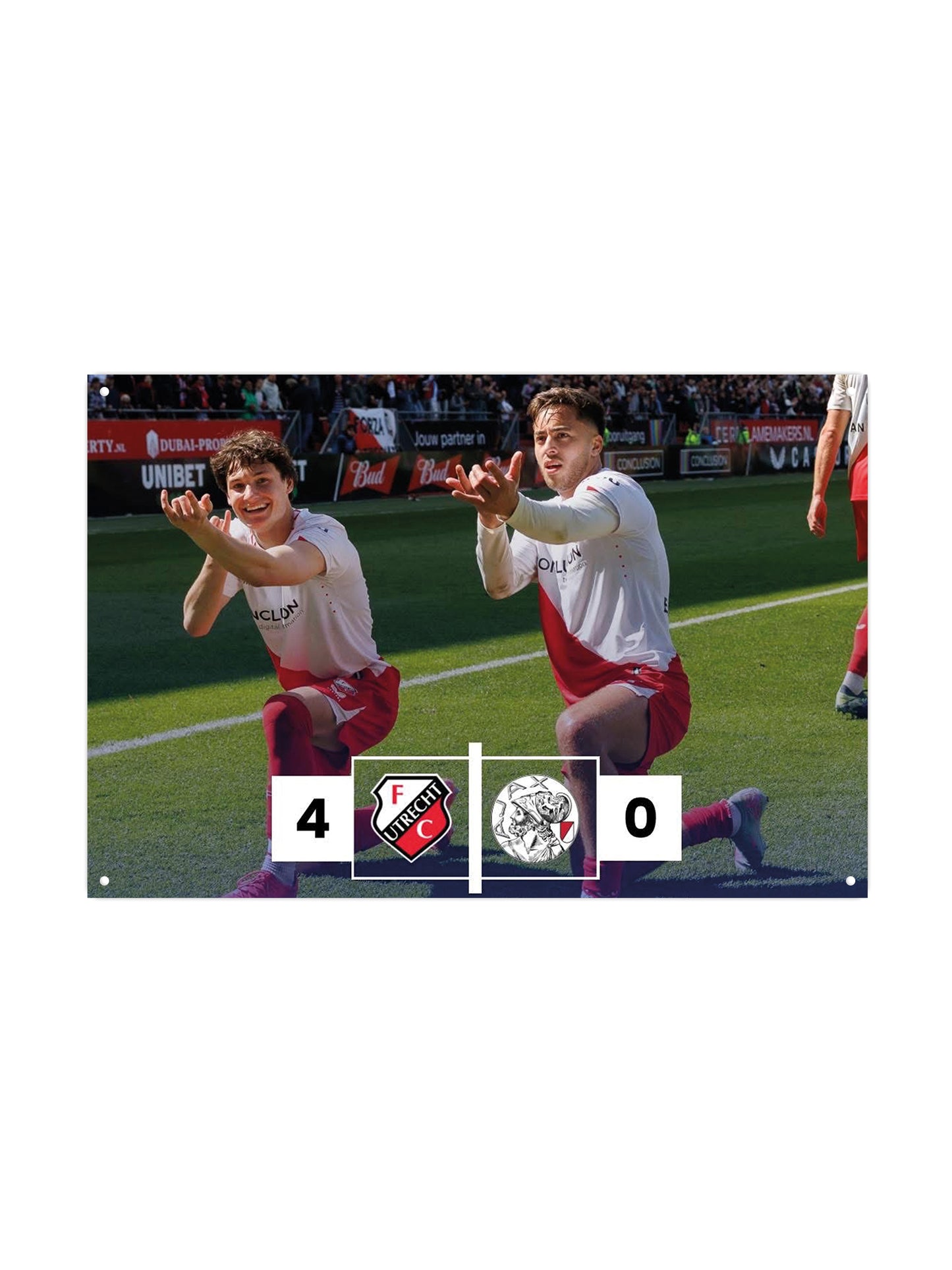 FC Utrecht 4-0 AJAX – 21.04.2025 – Metallwandschild