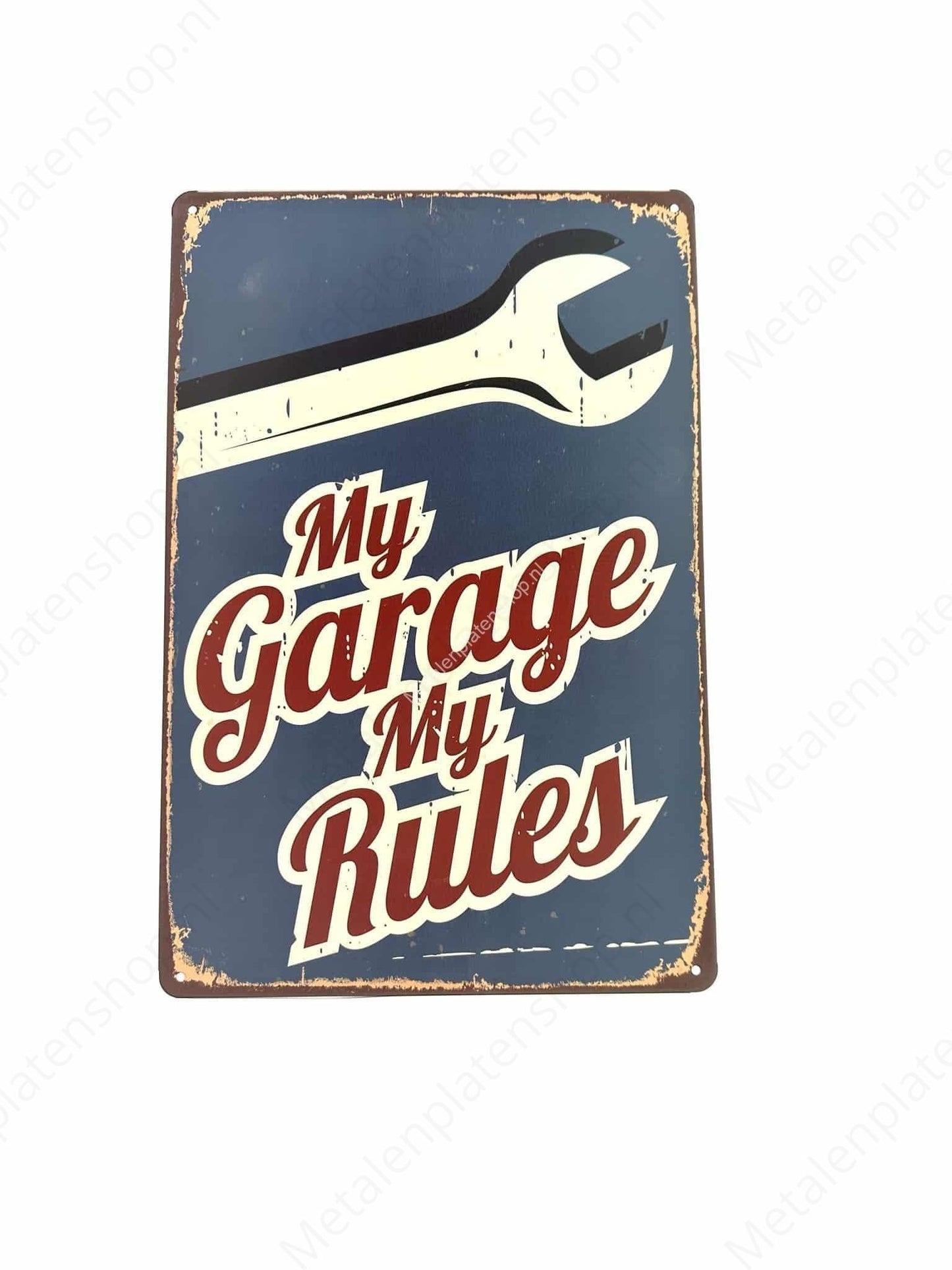 My garage my rules - Metalen Wandbord