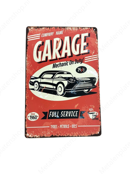 Garage Full service - Metalen Wandbord