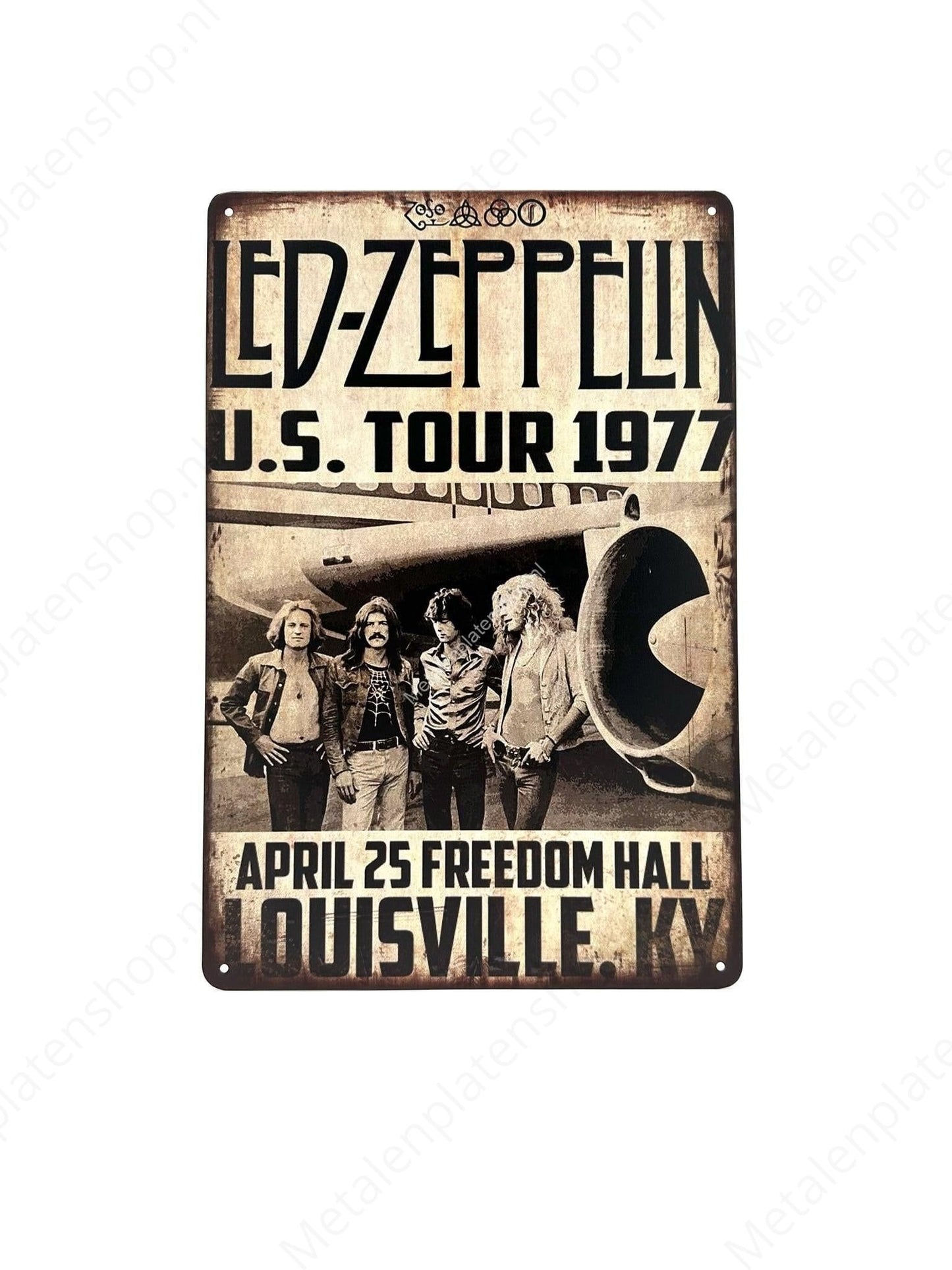 LED Zeppeling US Tour 1977 – Musik – Metallwandschild