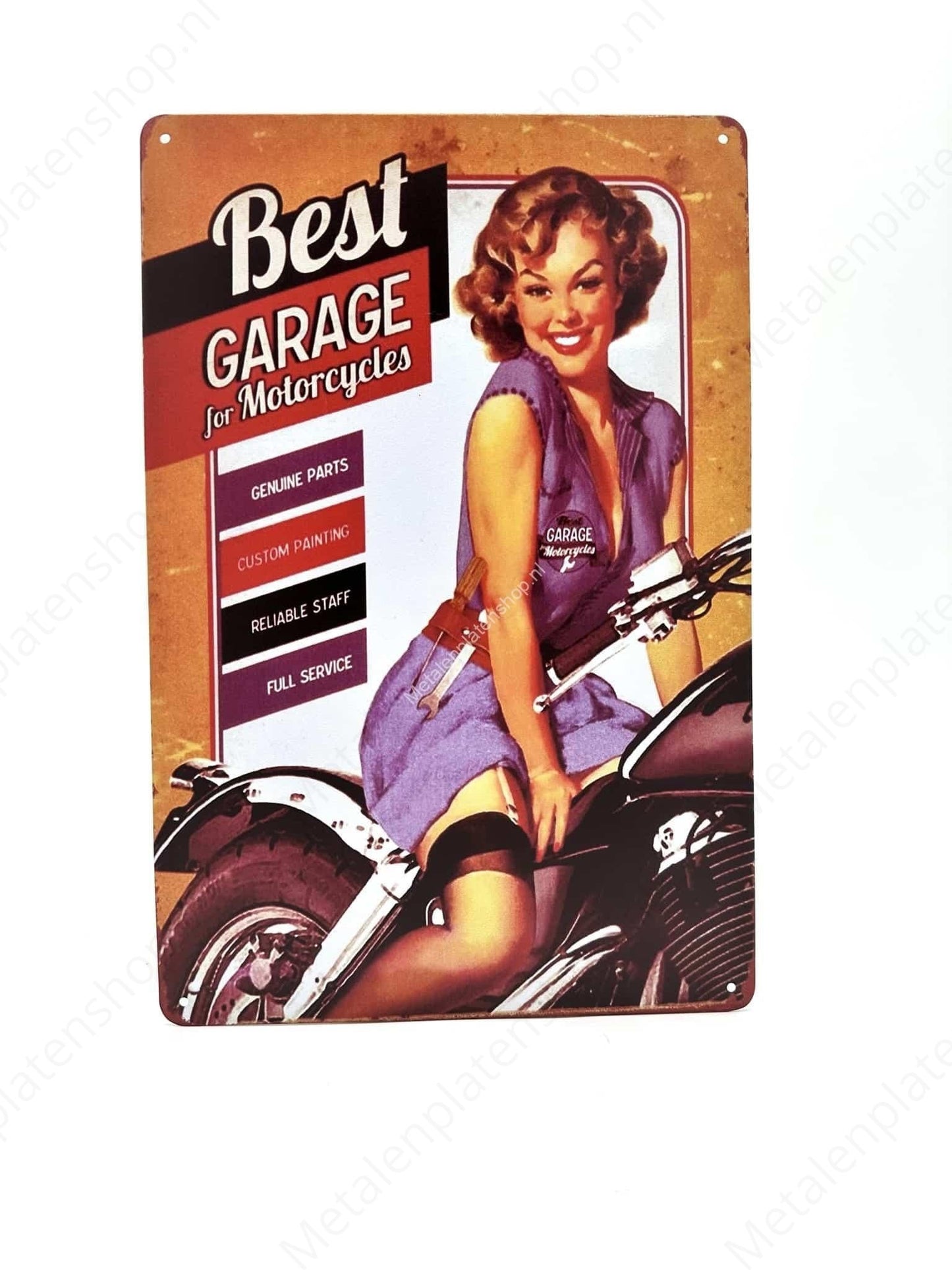 Best Garage For Motorcycles - Motor - Metalen Wandbord