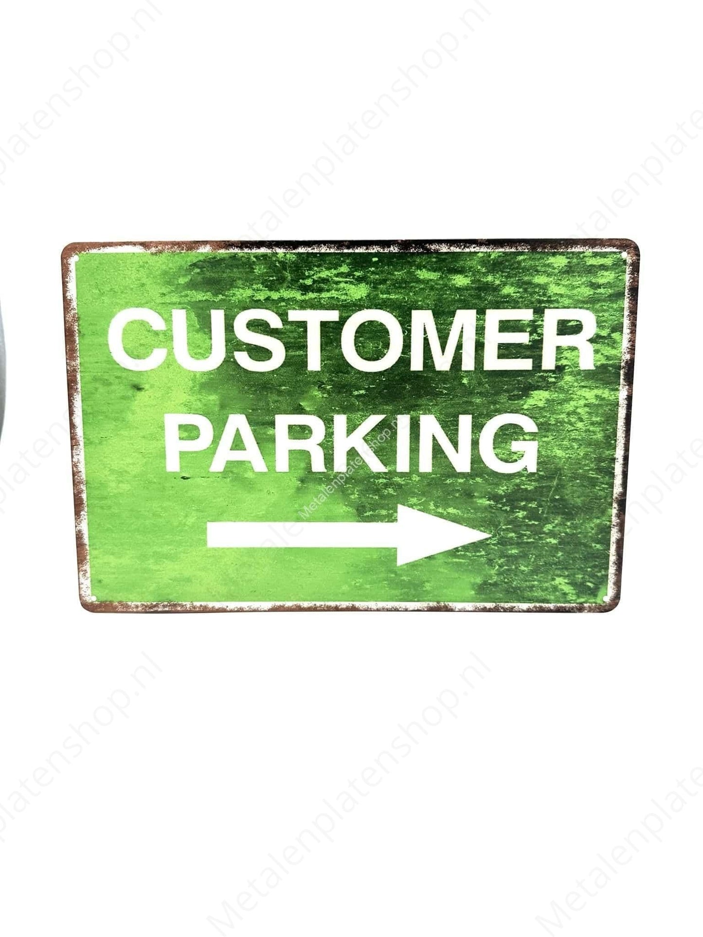 Customer Parking Green - Parking - Metal Wall Sign