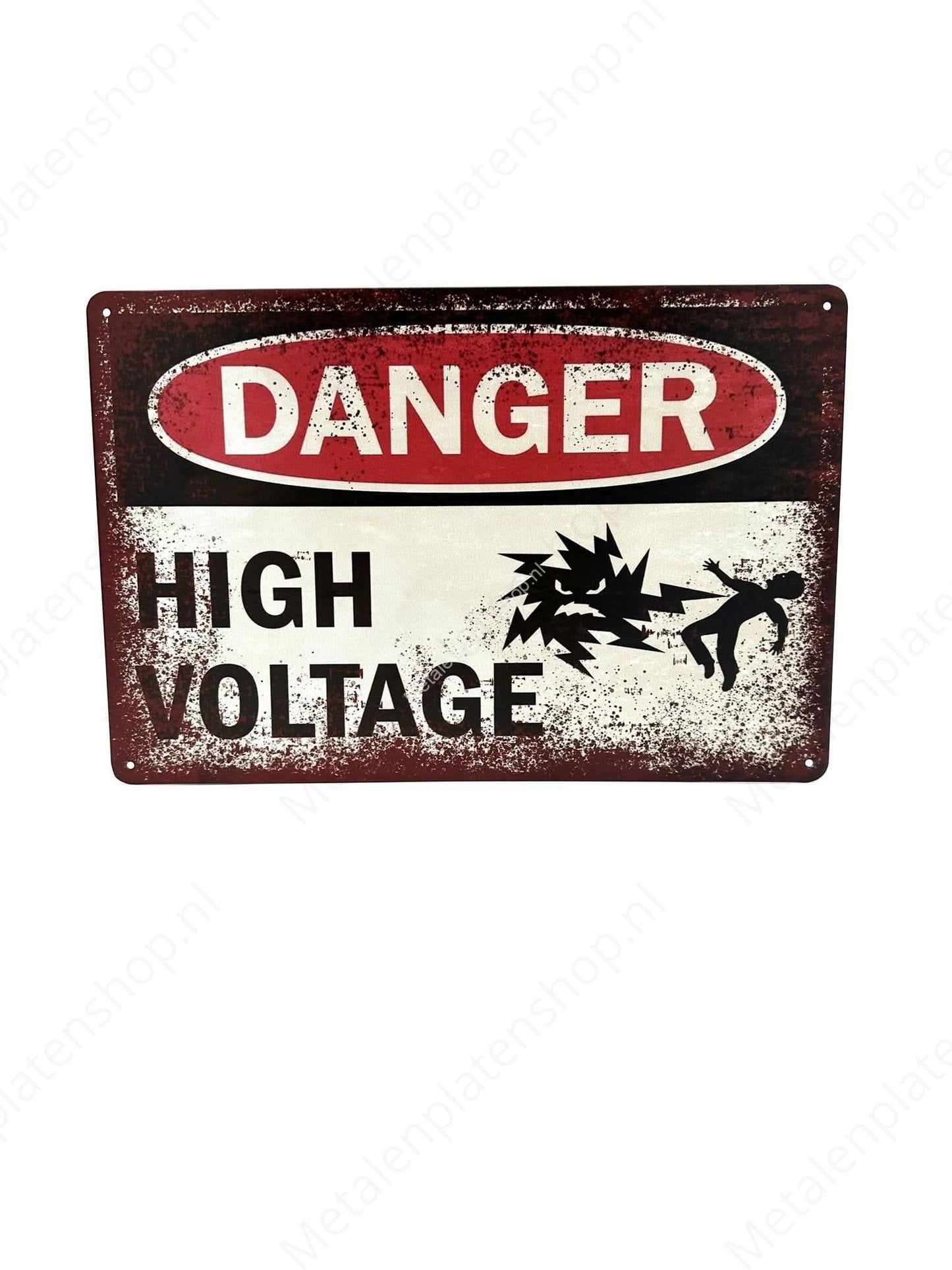 Danger High Voltage - Metalen Wandbord