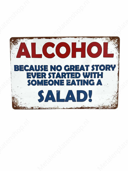 Alkoholsalat! - Metallwandschild