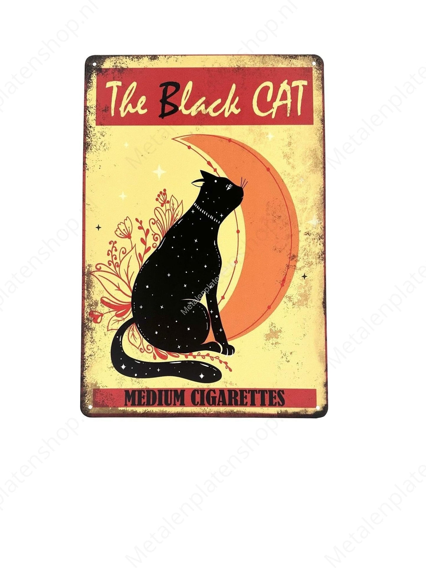The Black Cat - Cat - Metal Wall Sign