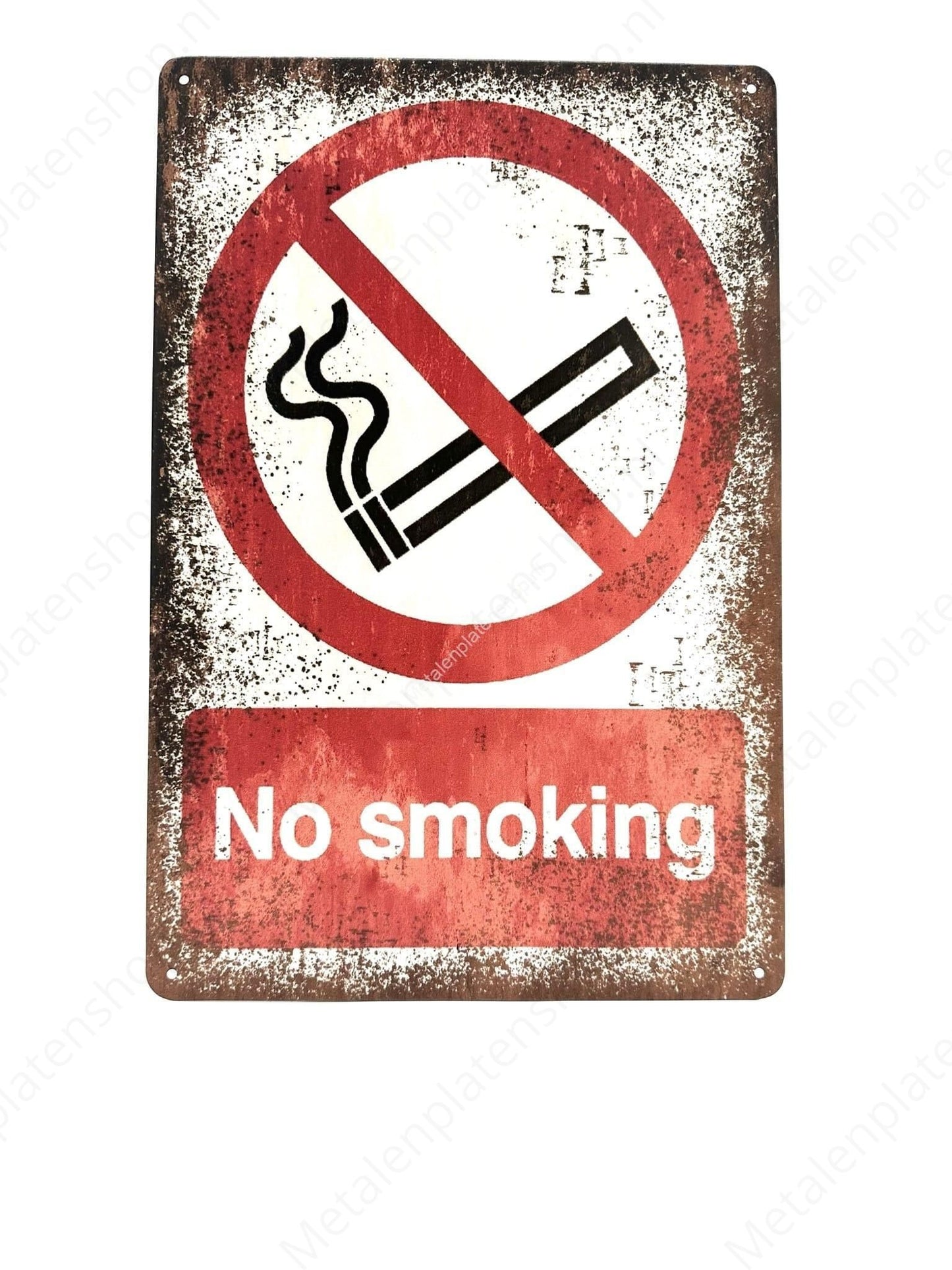 No Smoking - Verboden te roken - Metalen Wandbord