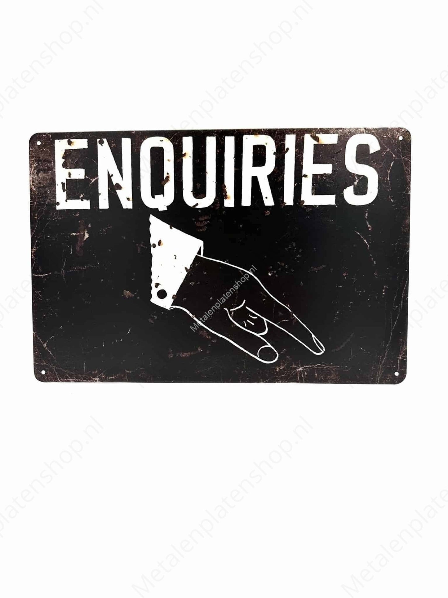 Enquiries - Metal Wall Sign