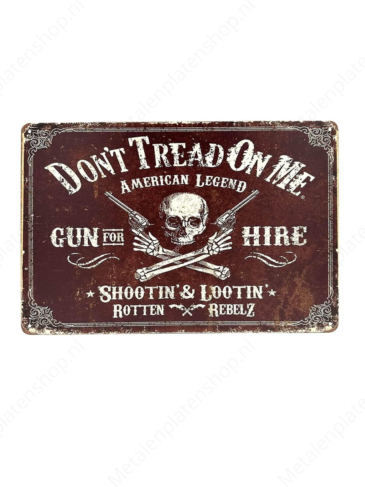 Don't tread on me American legend - Metal Wall Sign