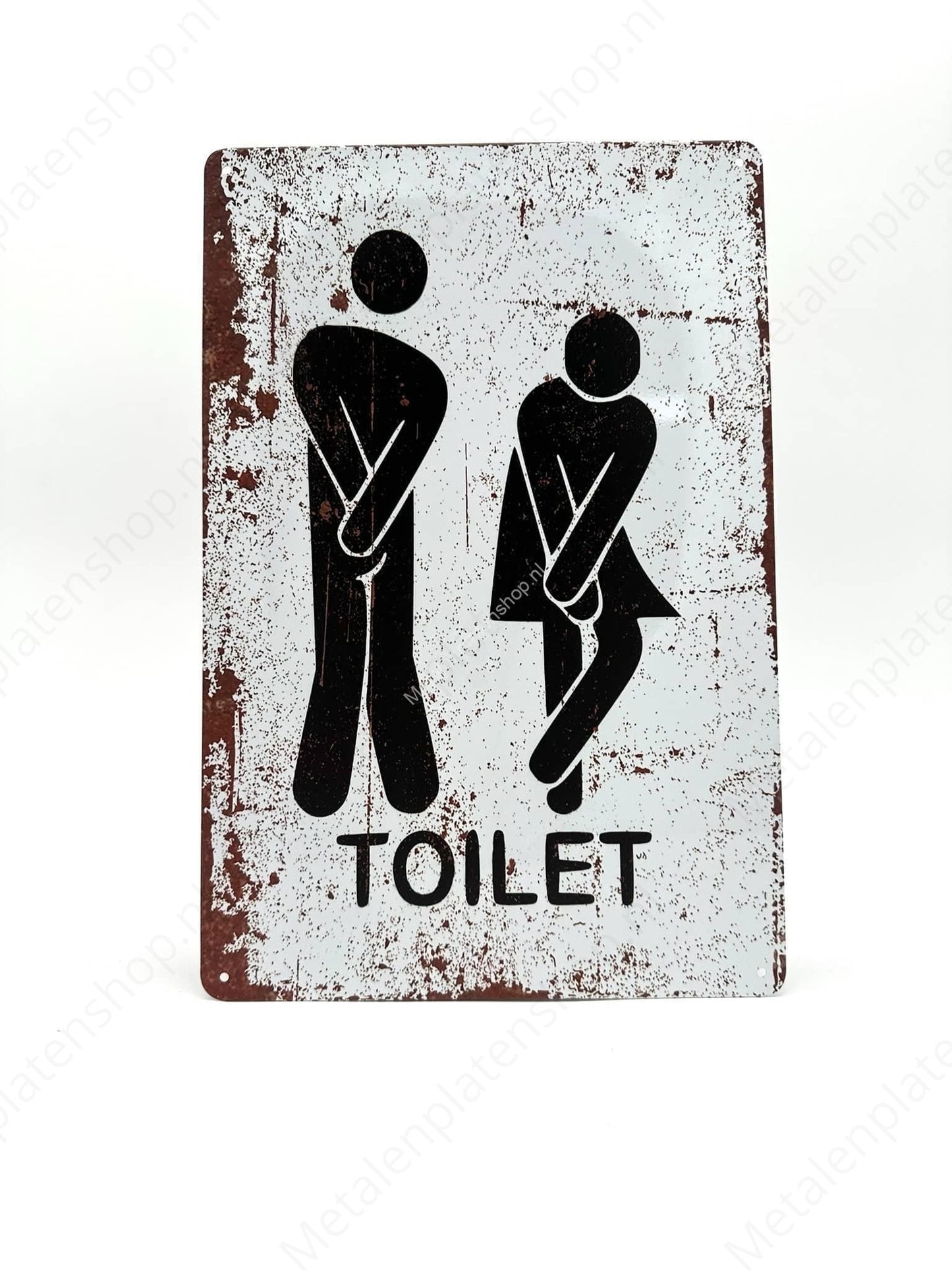 Toilet #1 - Metalen Wandbord