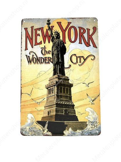 New York - Wonder City - Metallwandschild