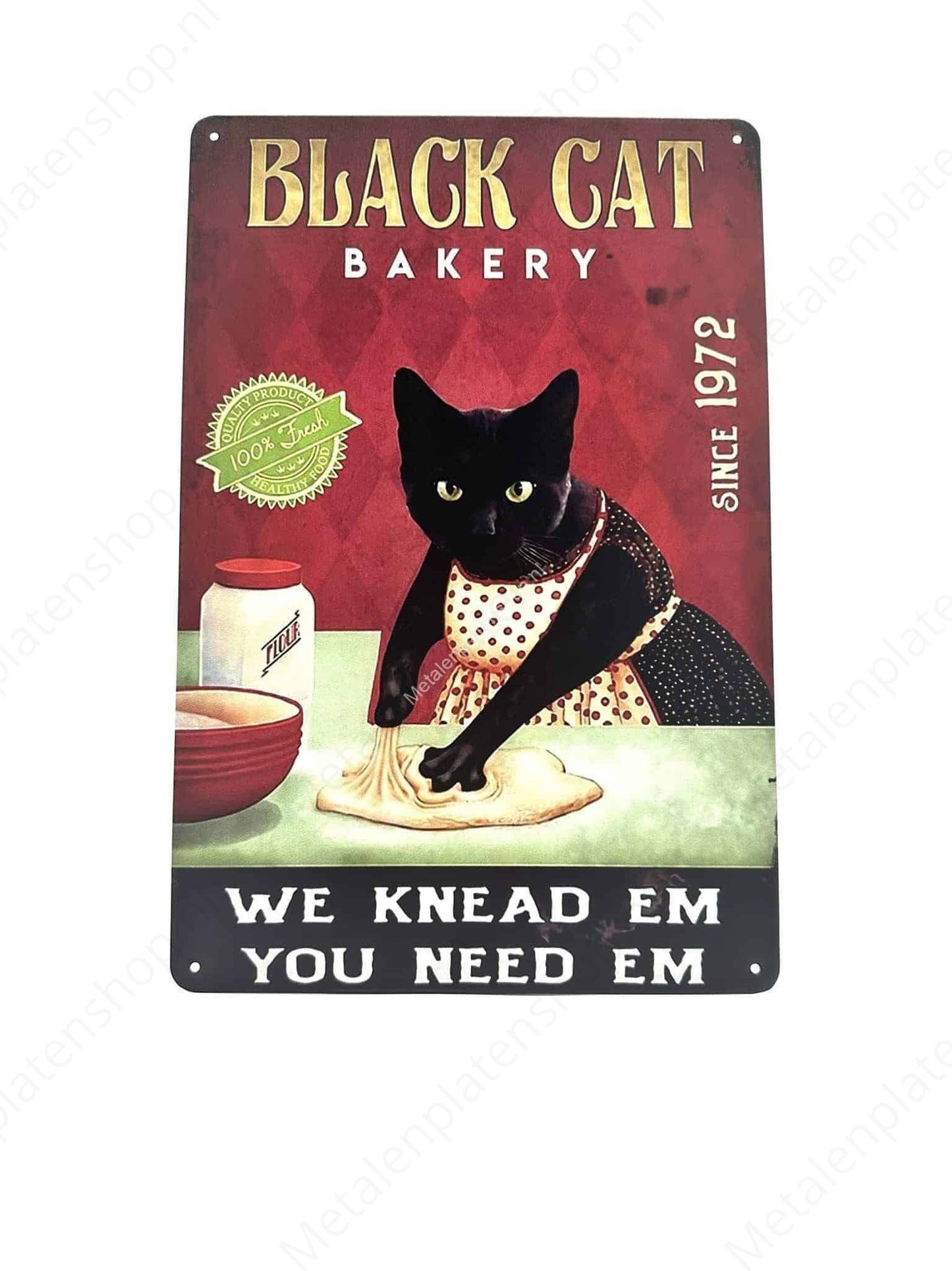 Black Cat Bakery - Cat - Metal Wall Sign