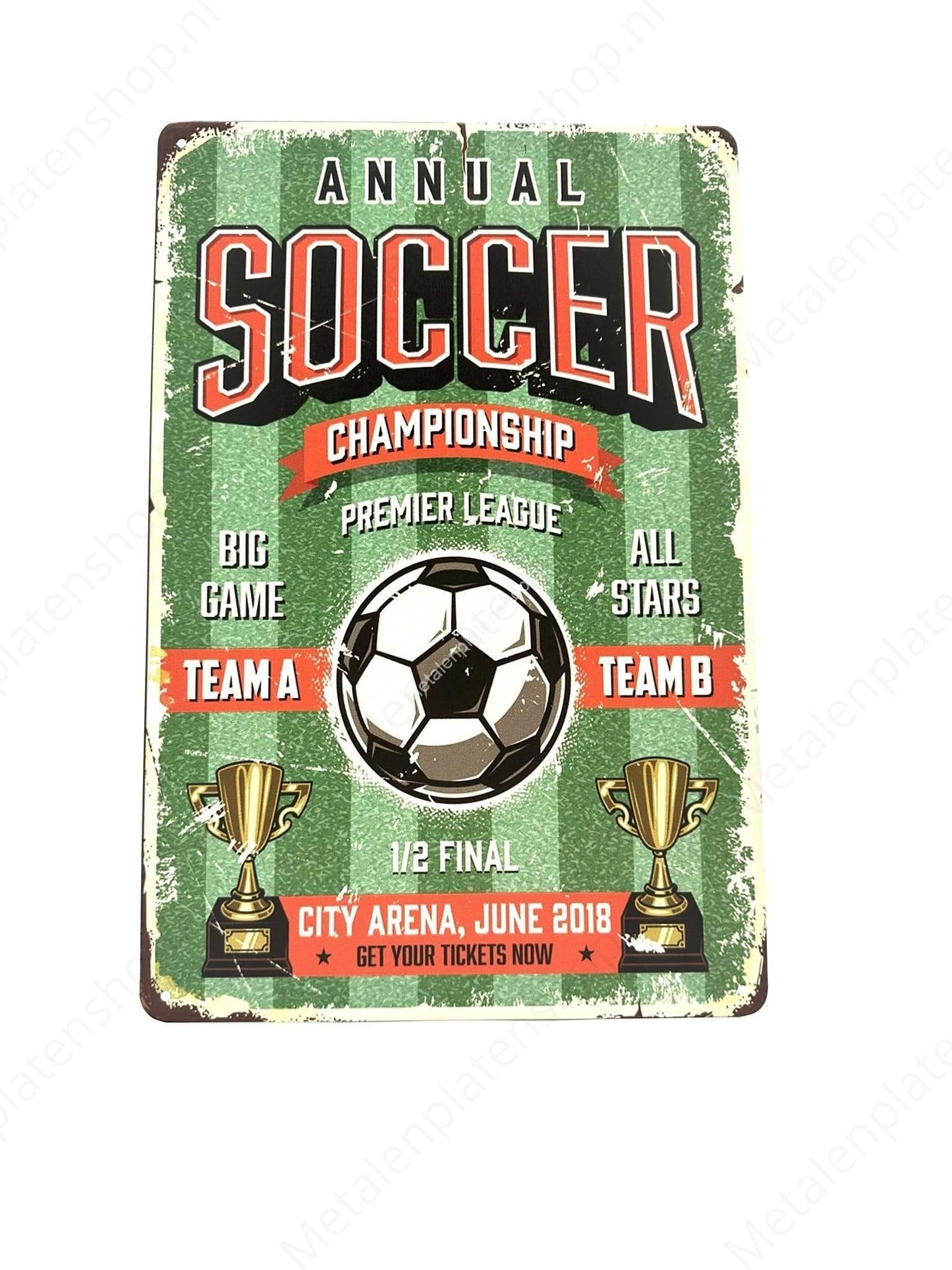 Soccer Championship - Football - Metal Wall Sign