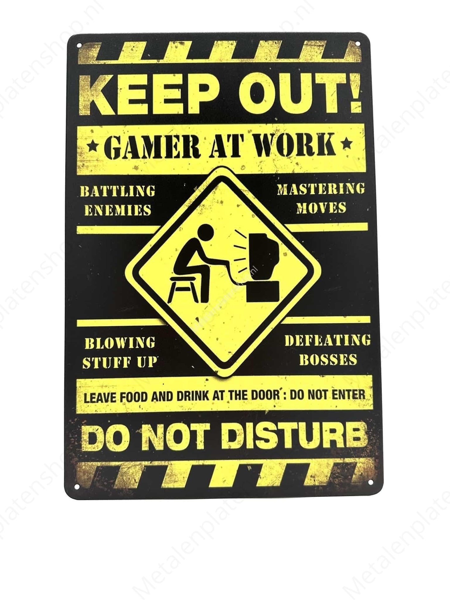 Keep out - Gamer at Work! - Metal Wall Sign