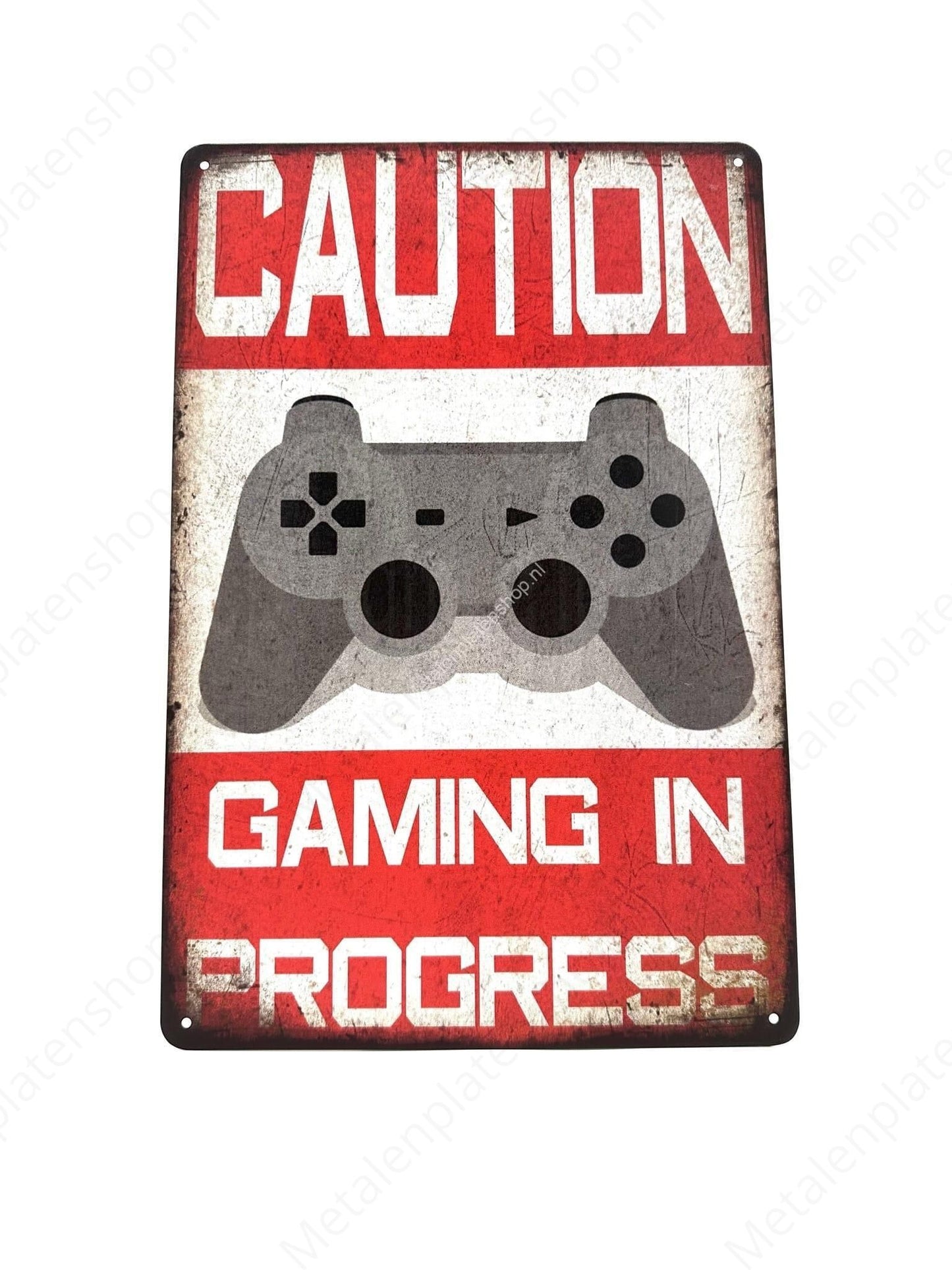 Caution Gaming in Progress - Metal Wall Sign