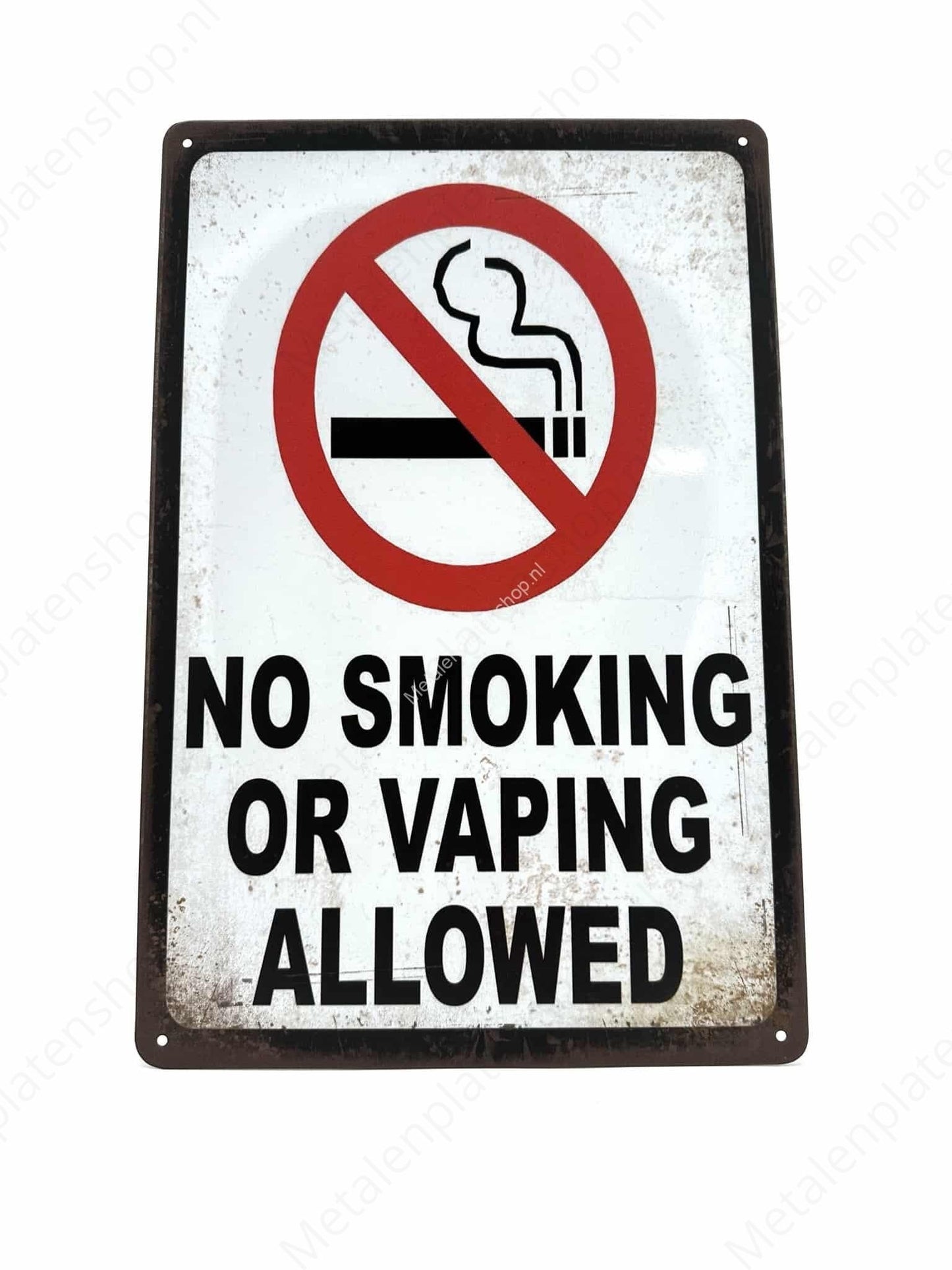 No Smoking or Vaping Allowed - No Smoking - Metal Wall Sign