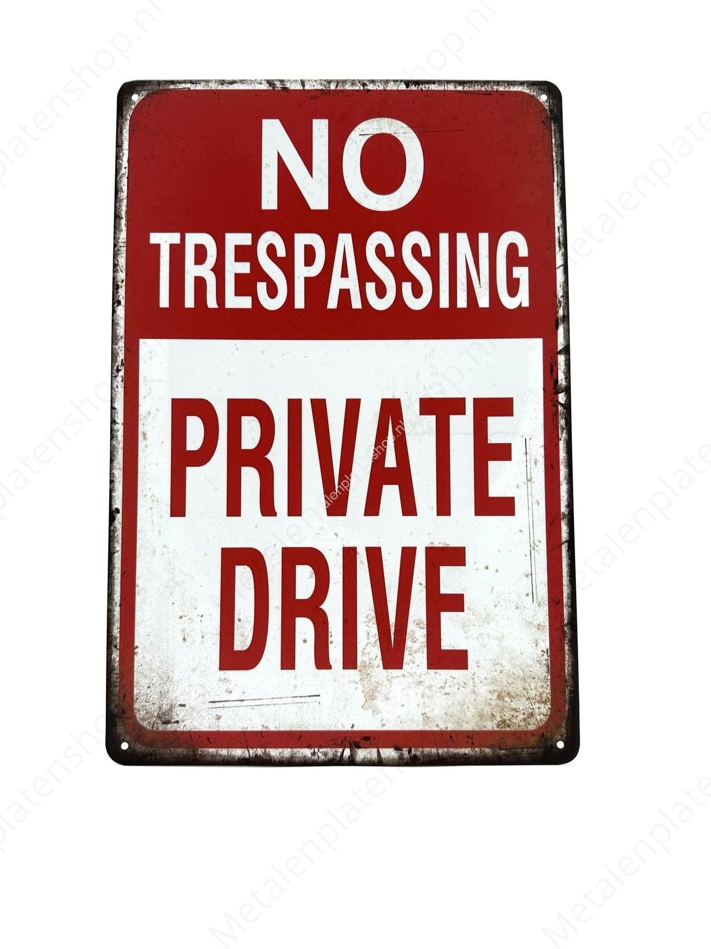 No Trespassing Private Drive - Metal Wall Sign