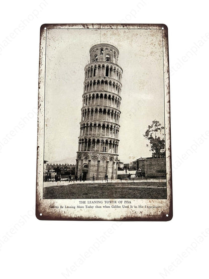 Tower of Pisa - Italy - Metal Wall Sign