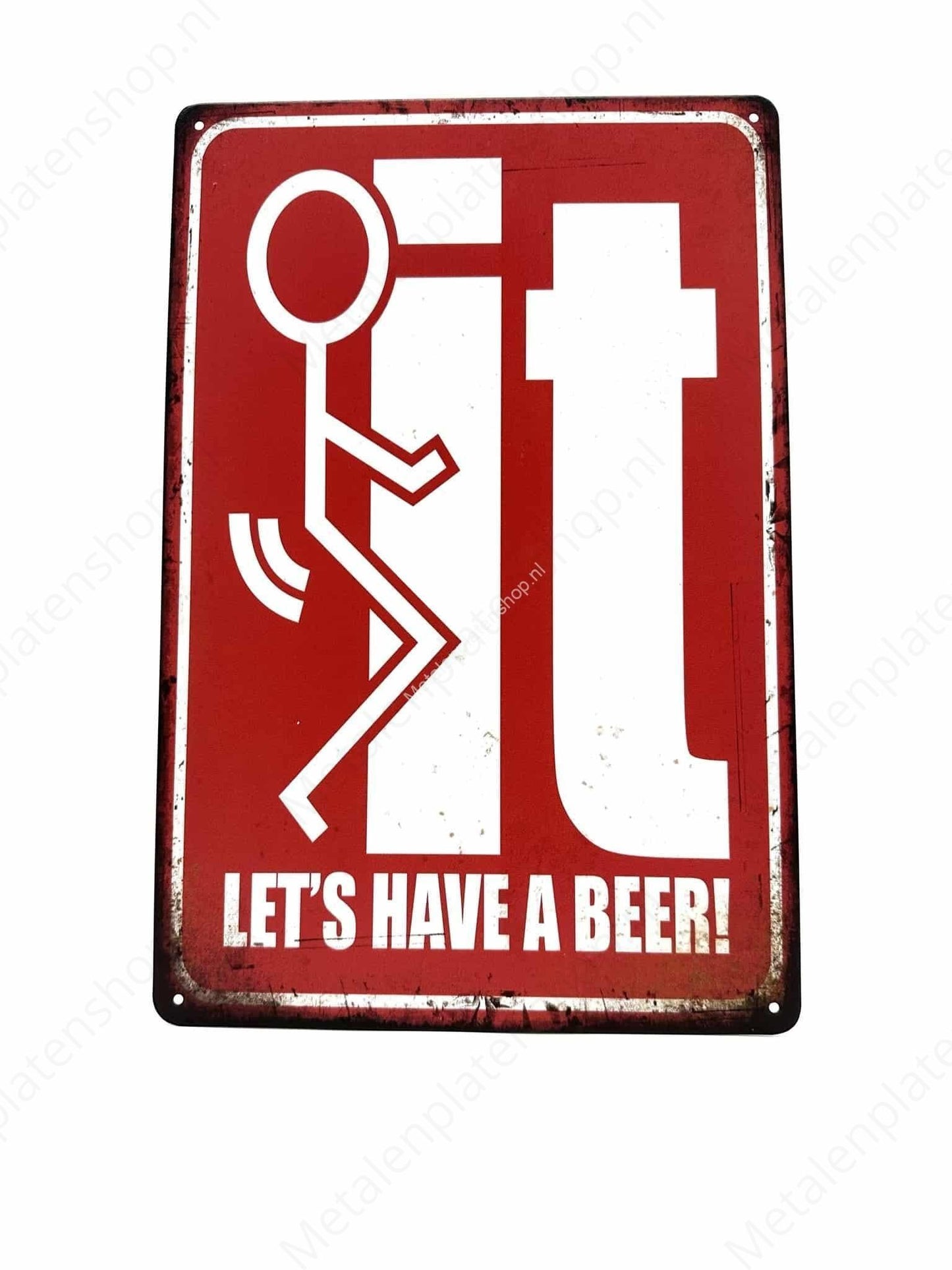 Lass uns ein Bier trinken! - Bier - Metallwandschild