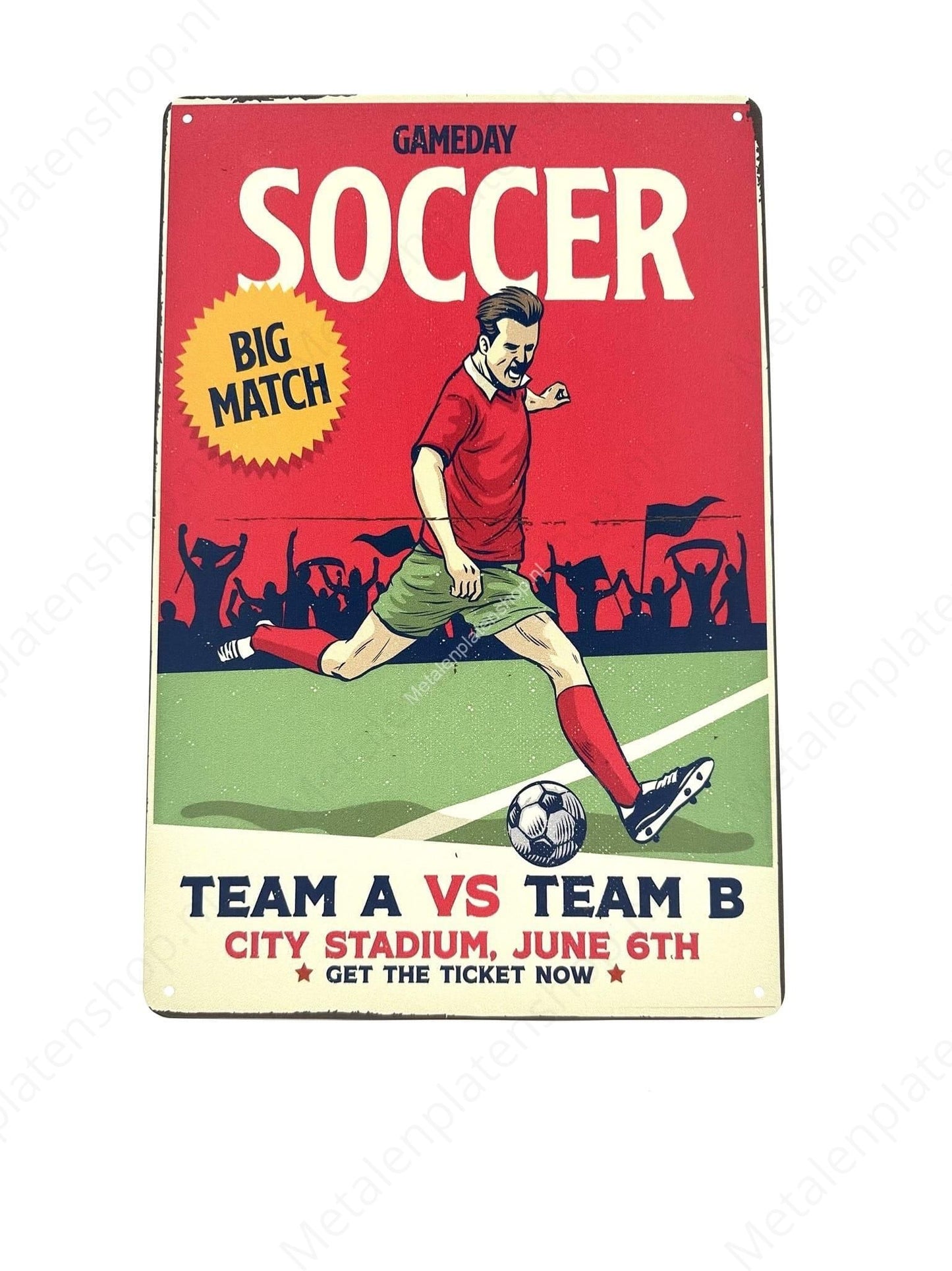 Soccer Big Match – Football – Metall-Wandschild