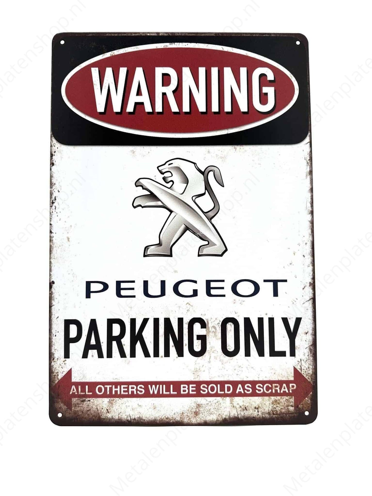Peugeot Parking Only - Parking - Metal Wall Sign