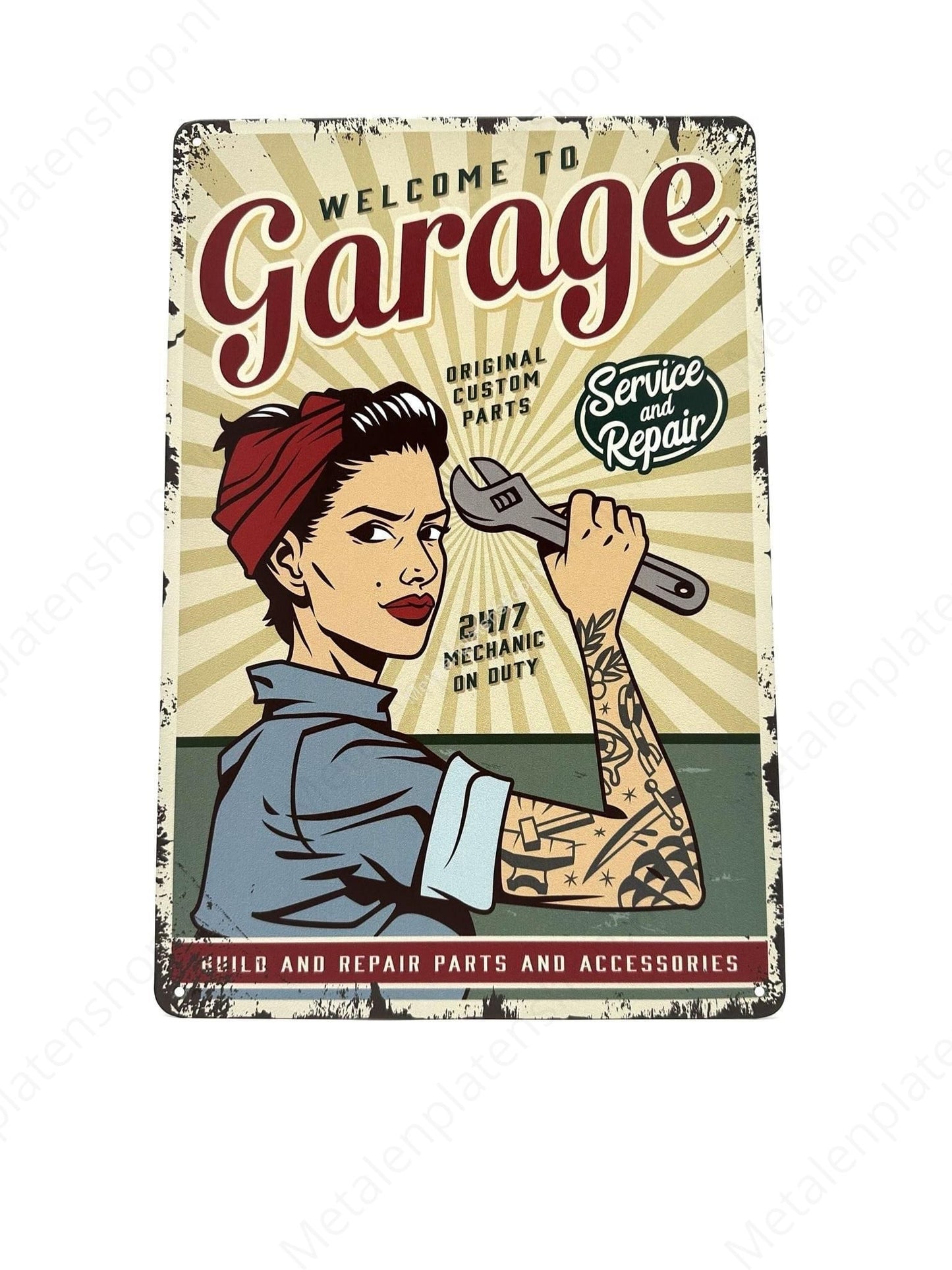 Welcome to Garage - Metal Wall Sign