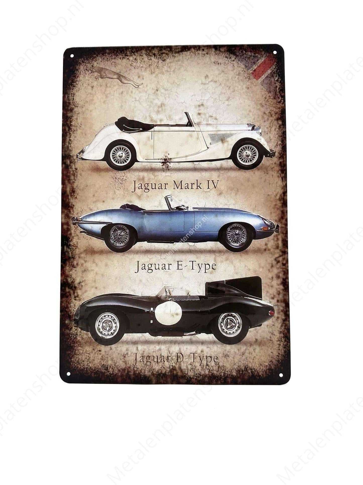 Vintage Jaguar - Metallwandschild