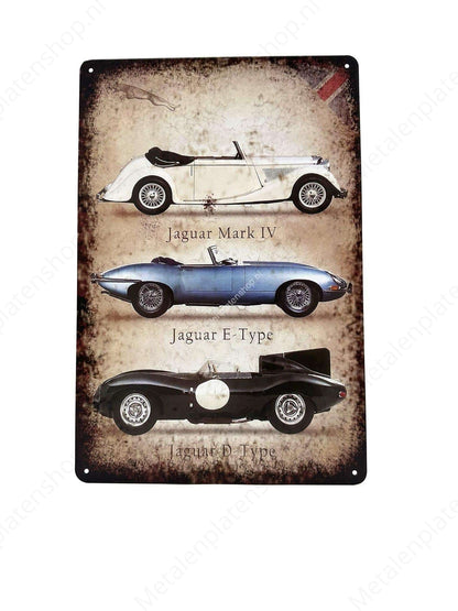 Vintage Jaguar - Metallwandschild