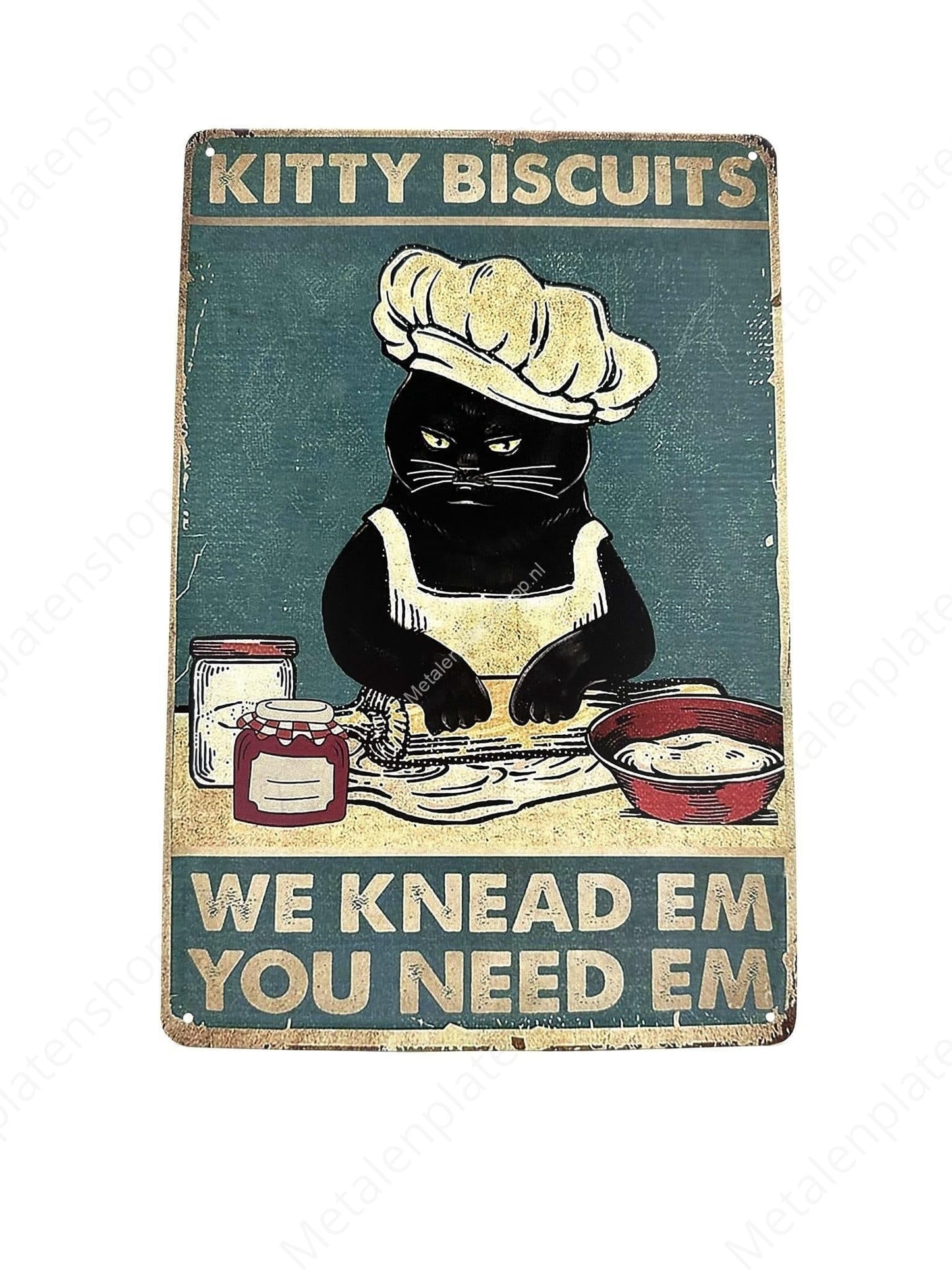 Kitty Biscuits – Katze – Metall-Wandschild