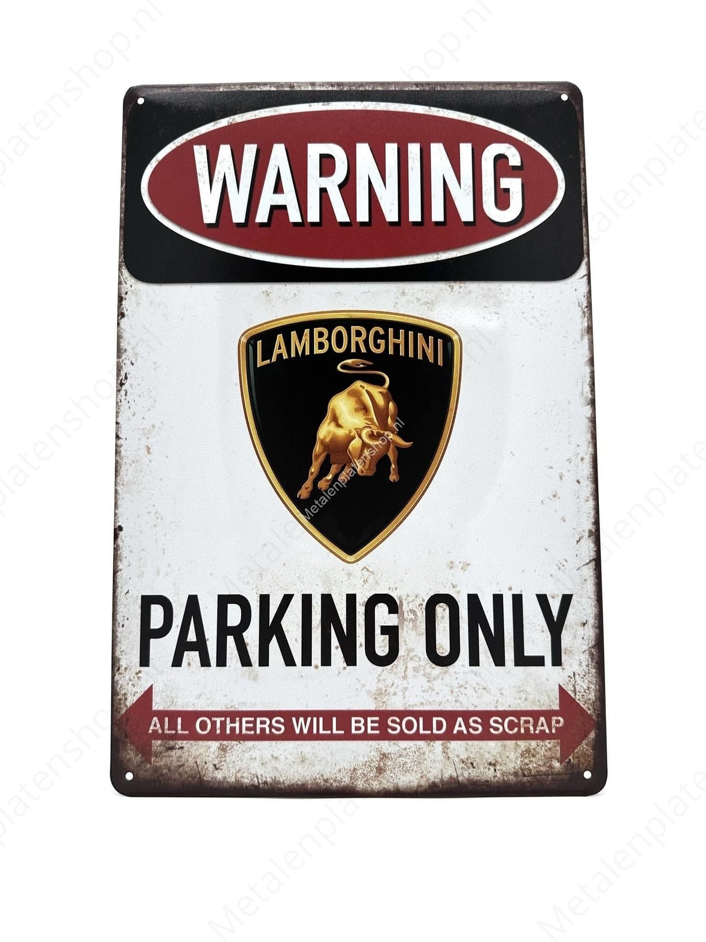 Warning Lamborghini Parking Only - Parking - Metal Wall Sign
