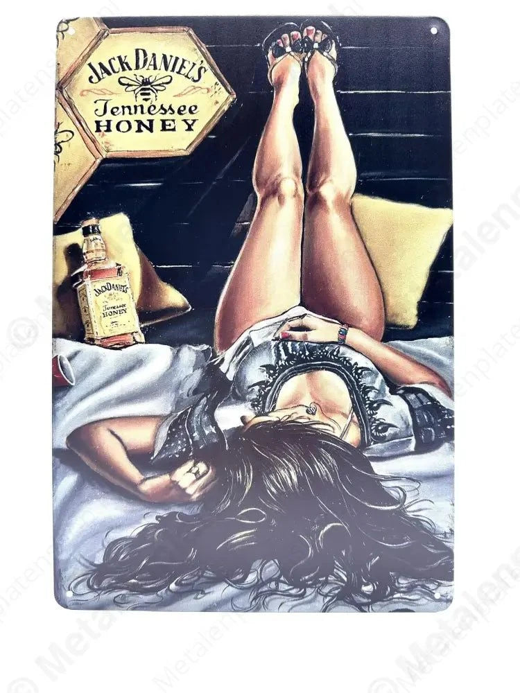 Jack Daniels - Tennessee Honey - Metalen Wandbord Metaalbord
