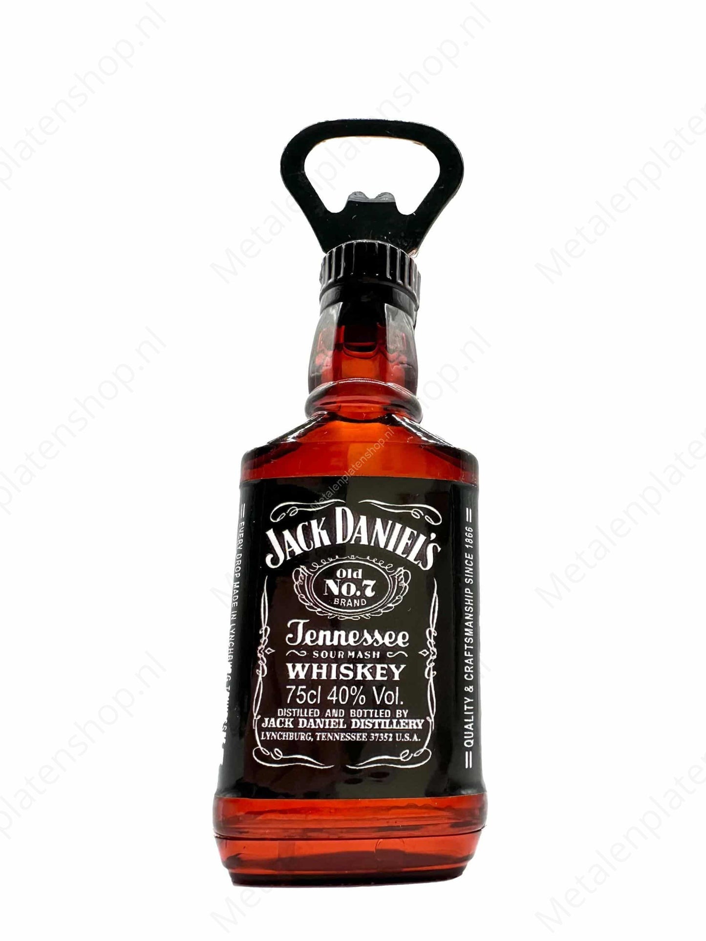 Bier- oder Flaschenöffner mit Magnet - Jack Daniels - 14cm - Metallwandschild
