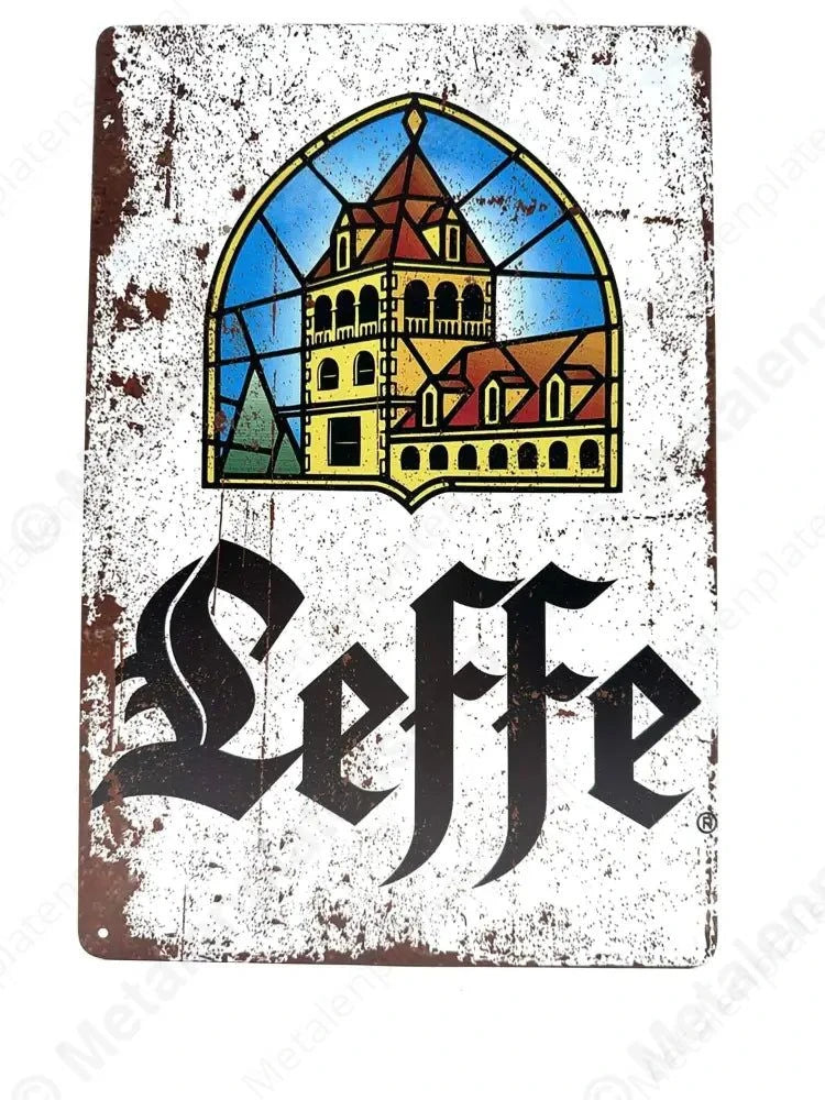 Leffe - Metalen Wandbord Metaalbord