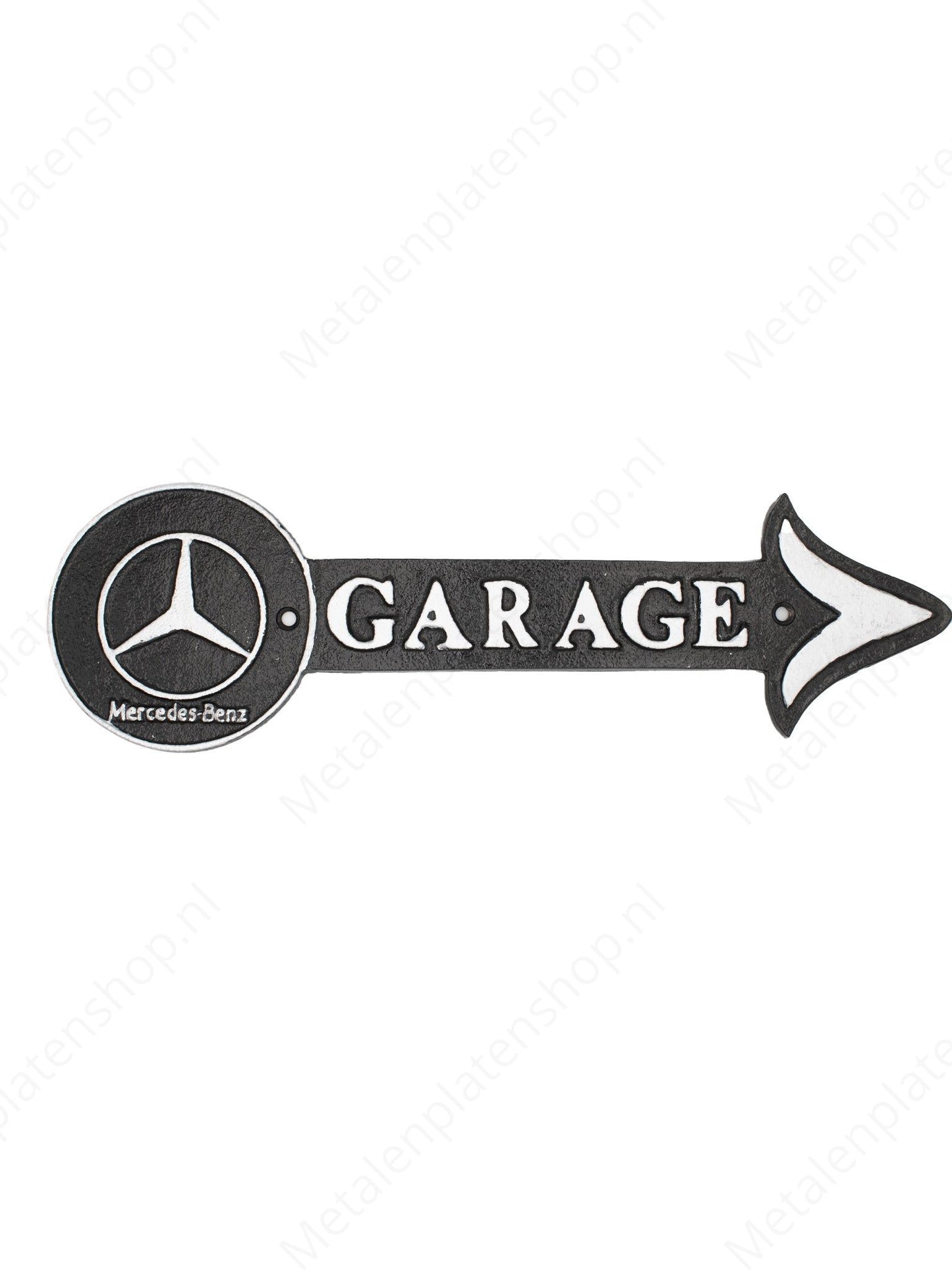 Mercedes Garage - Cast Iron Sign - 41x12cm 