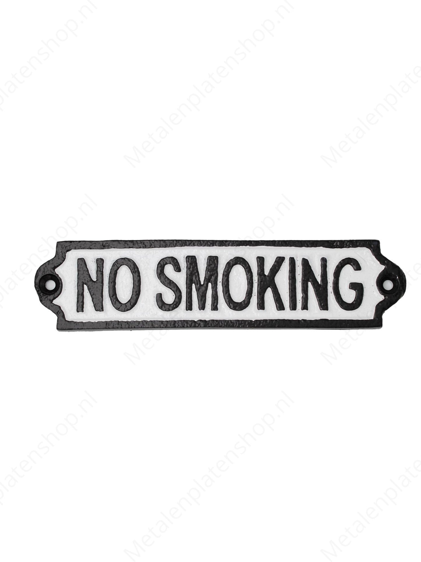 No Smoking - Cast Iron Sign - 21x5cm