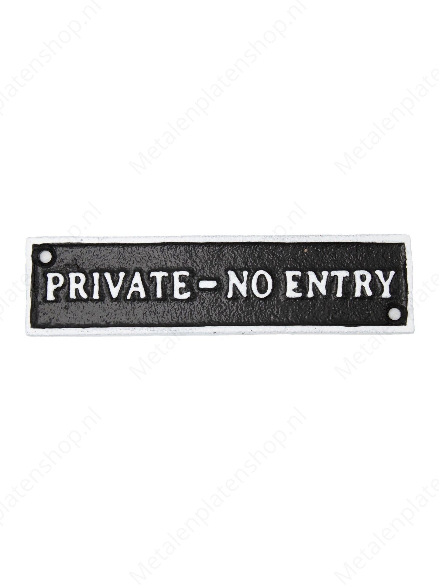 Private No Entry - Cast Iron Sign - 18x5cm